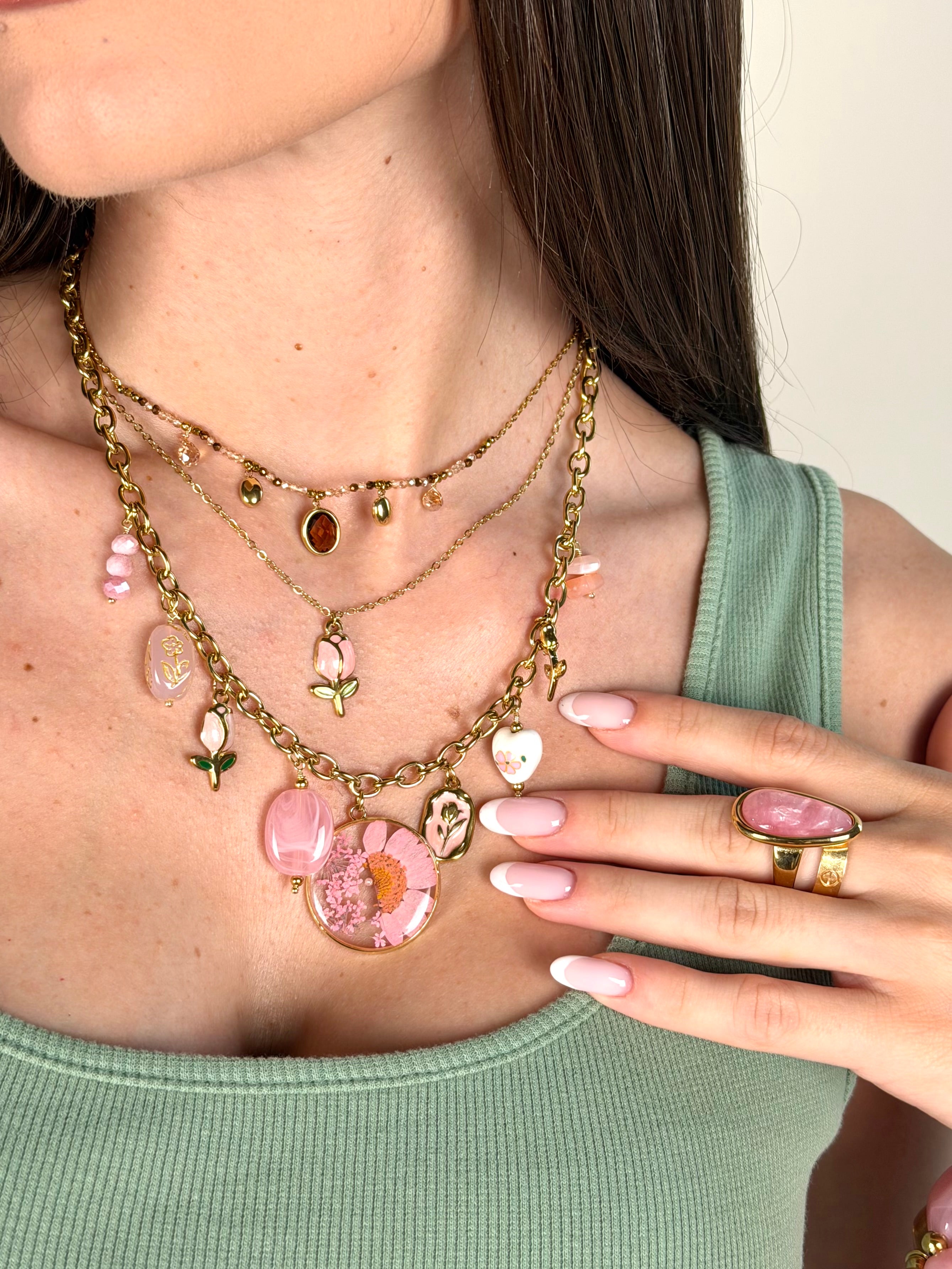 Collana ciondoli - collezione pink&brown