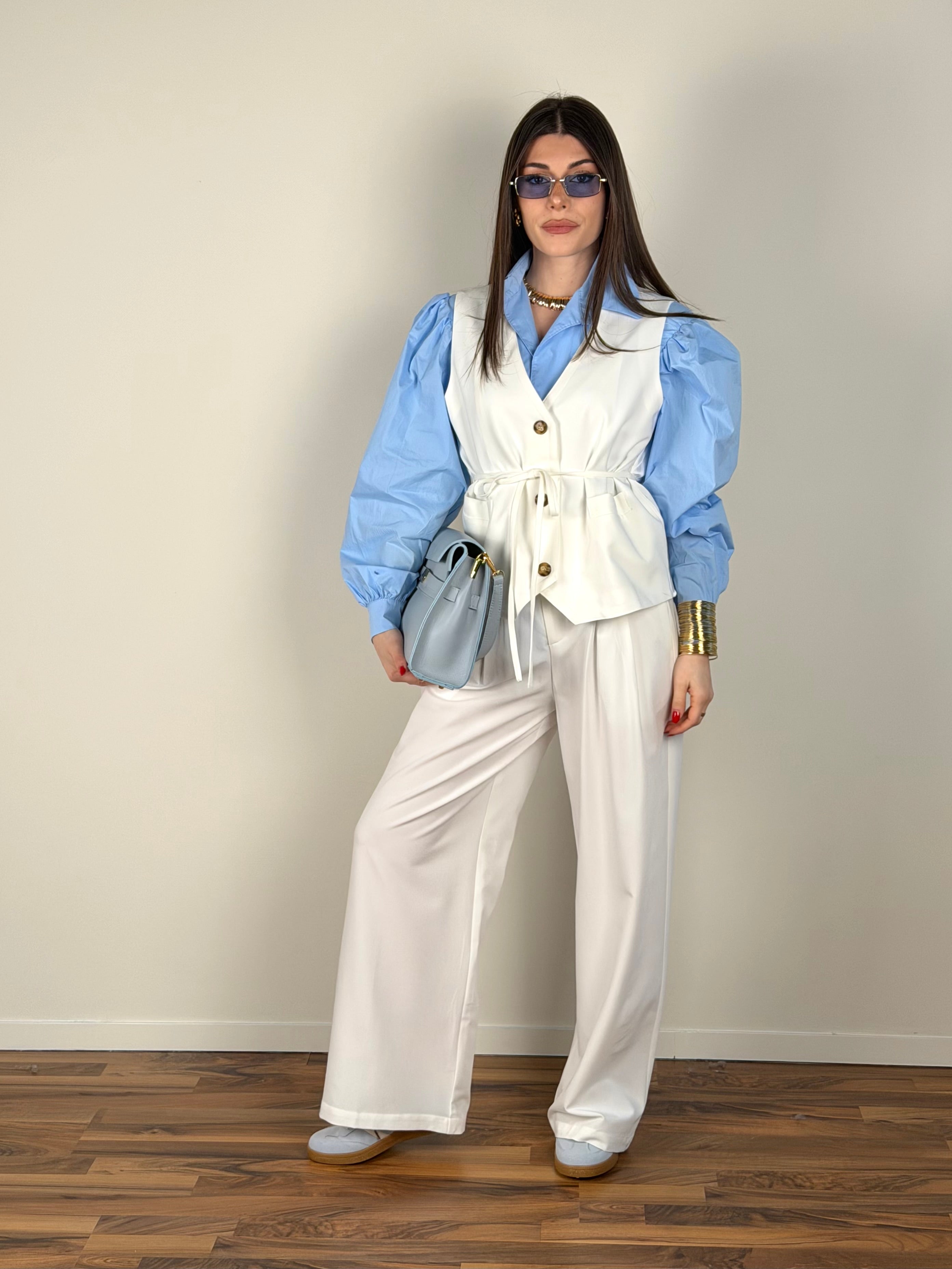 Pantalone palazzo Morgana bianca