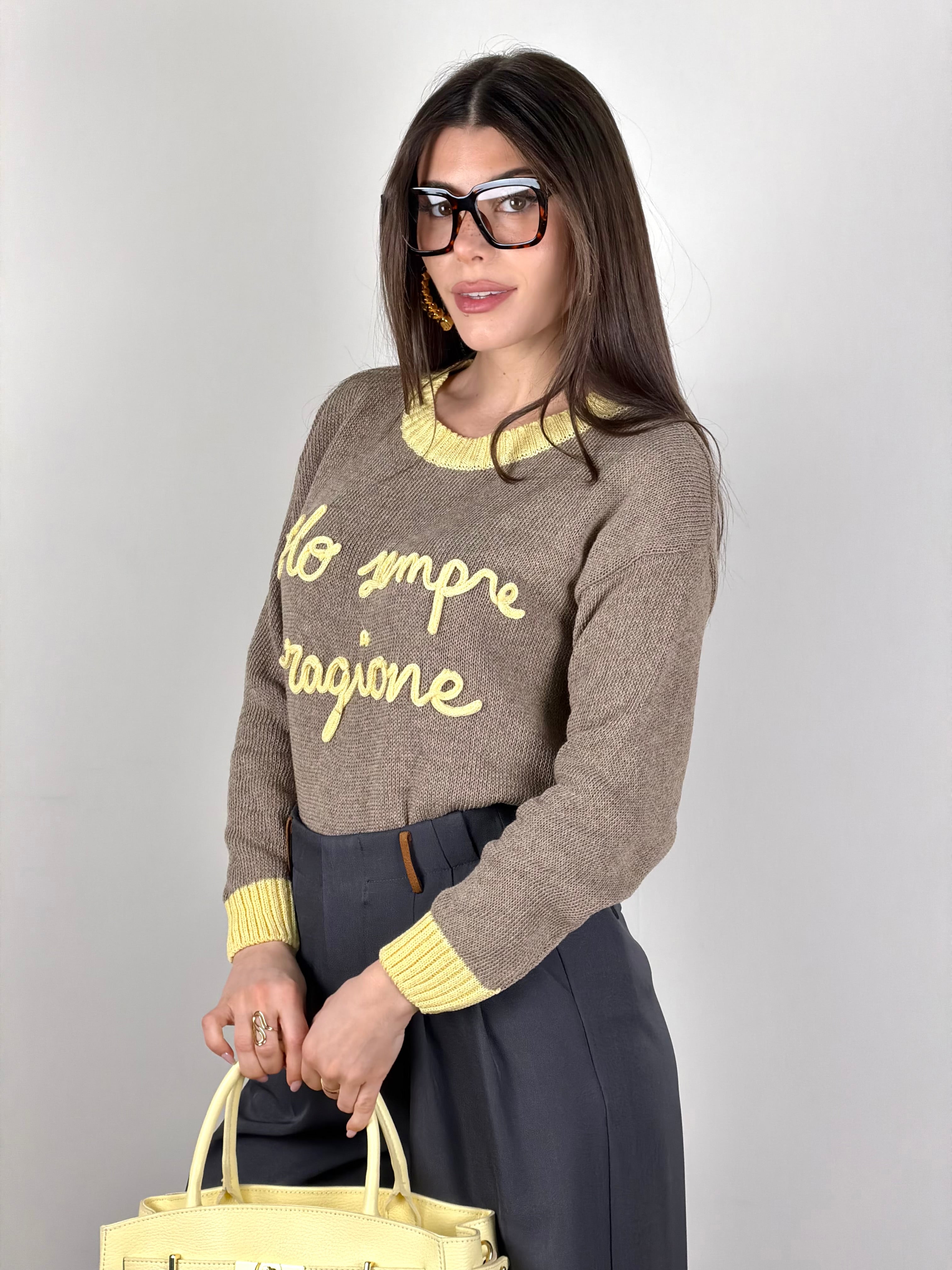 Maglia “ho sempre ragione” base moro/gialla