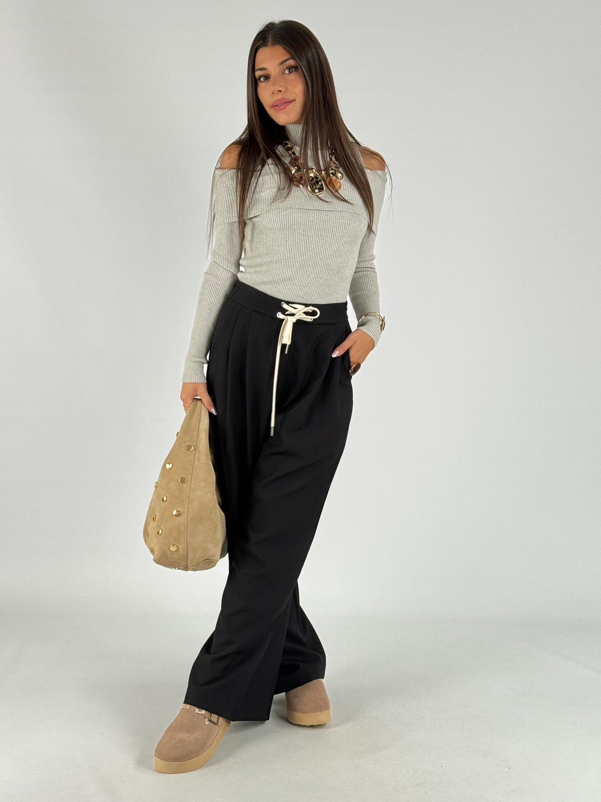 Pantalone laccetto nero