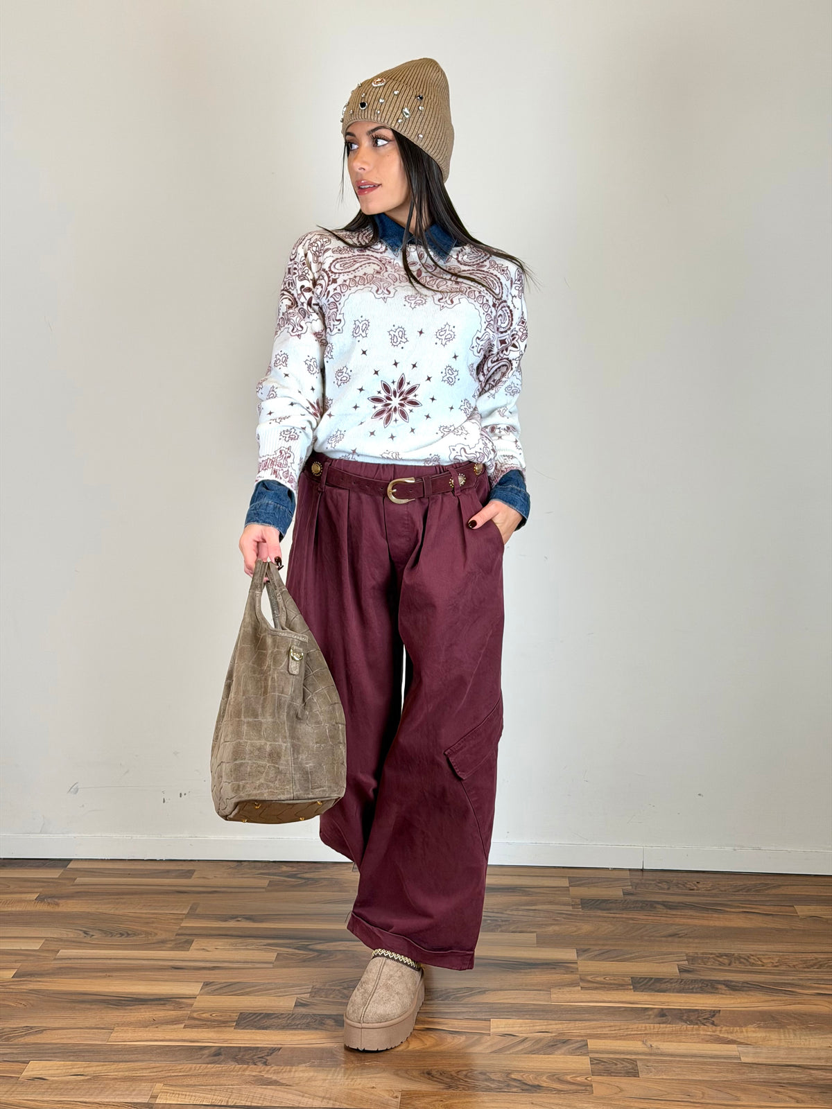 Maglia Loren bordeaux