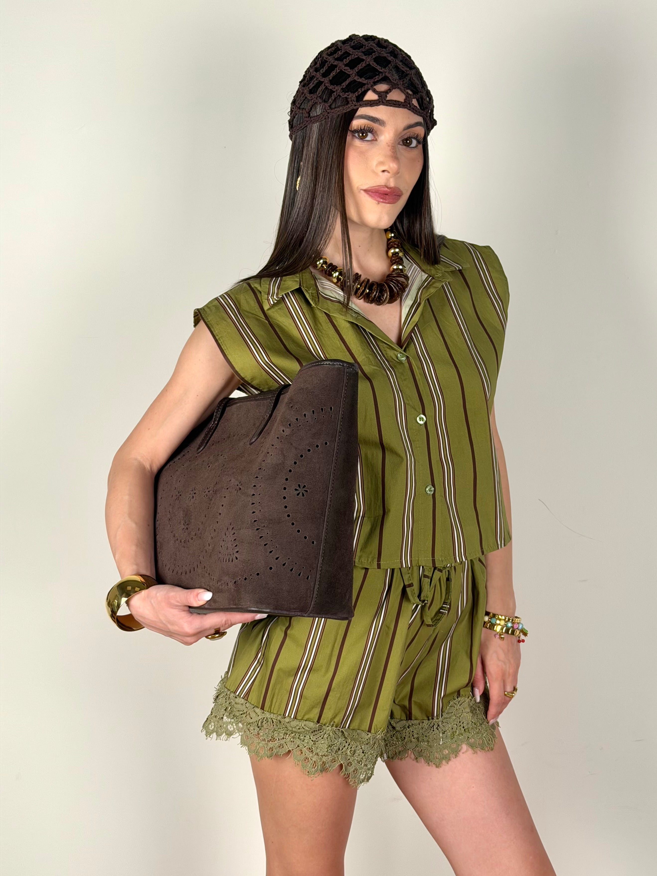 Camicia righe Ian verde