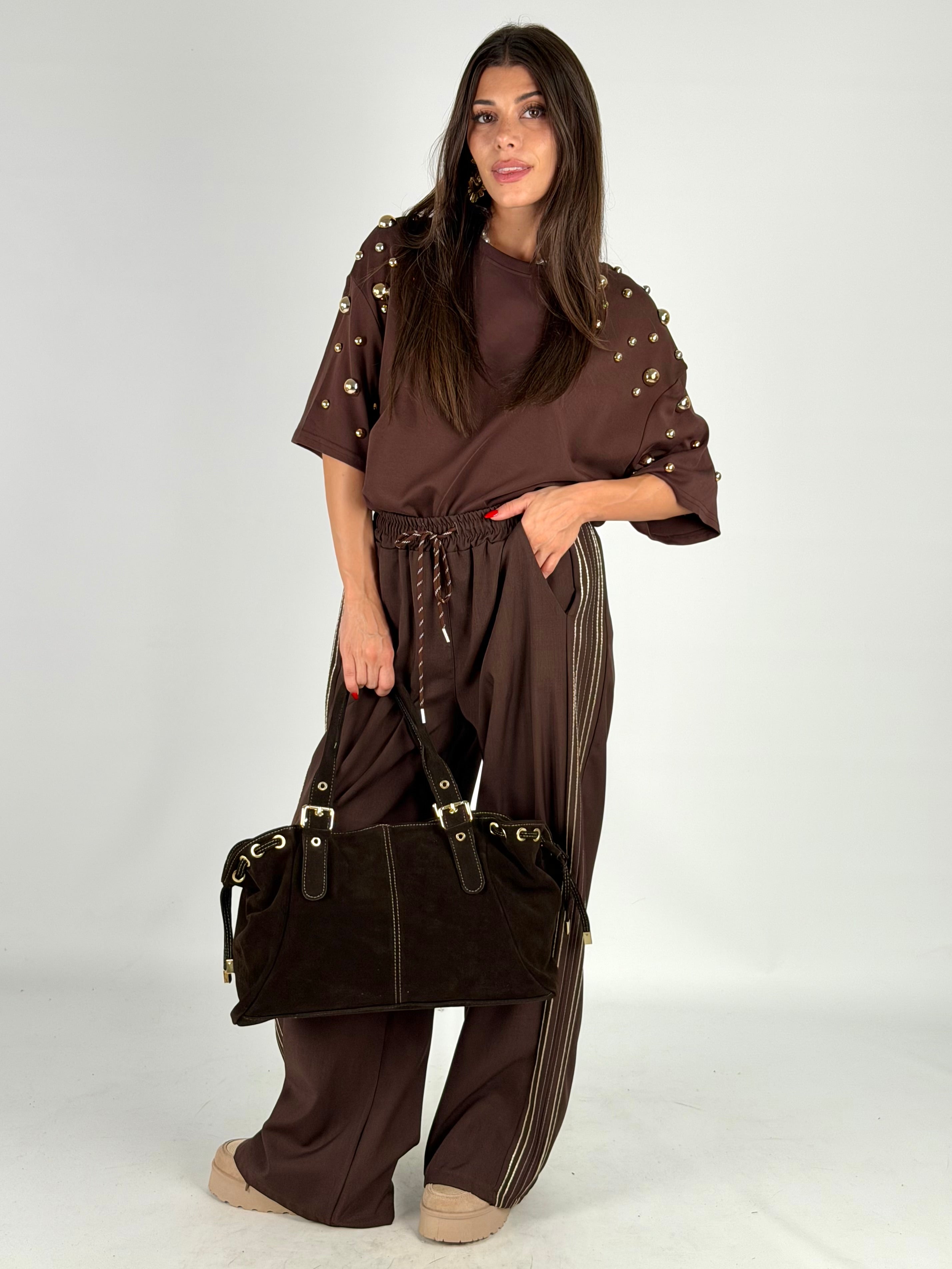 Pantalone righe moro