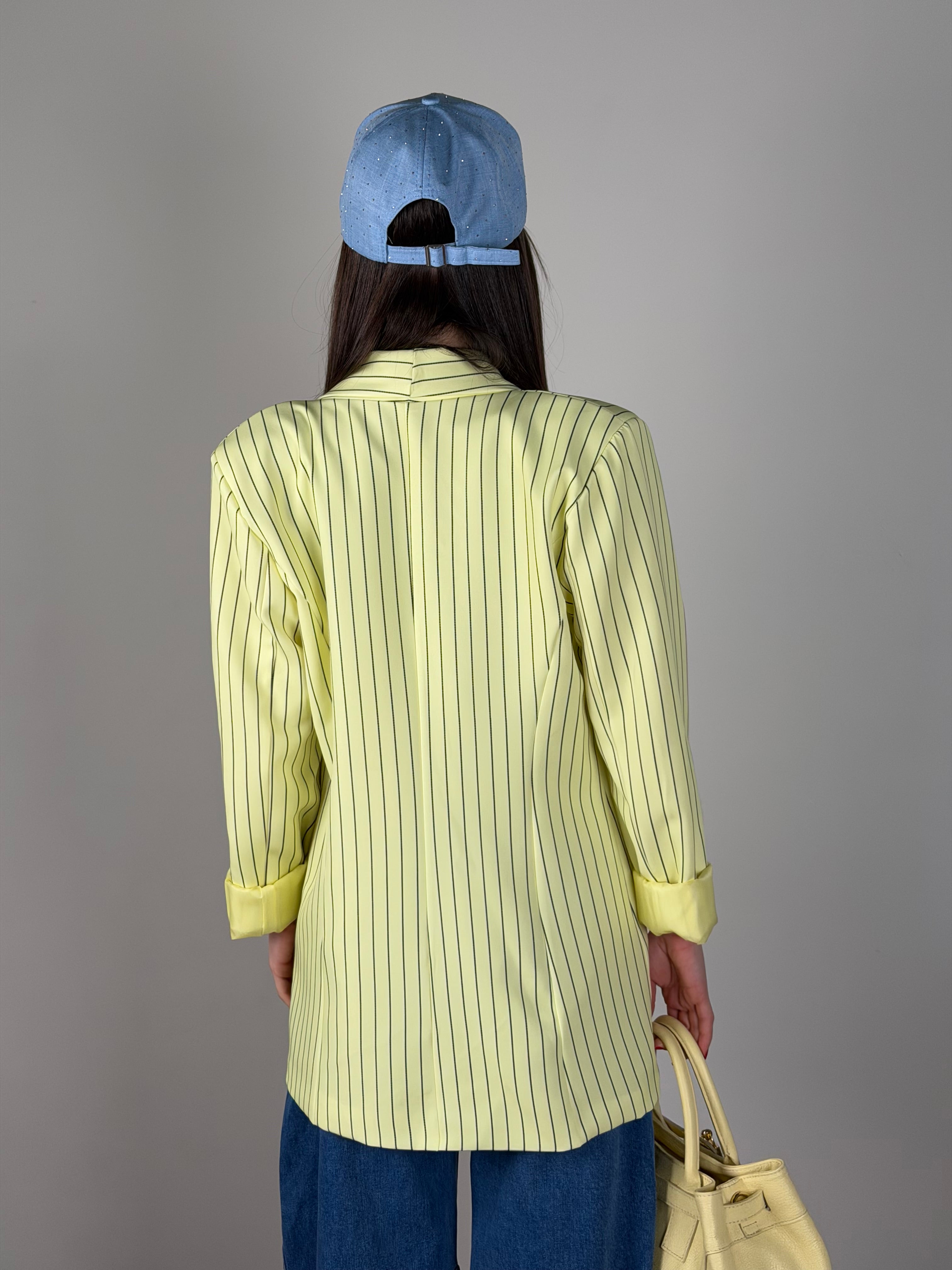 Giacca gessata gialla