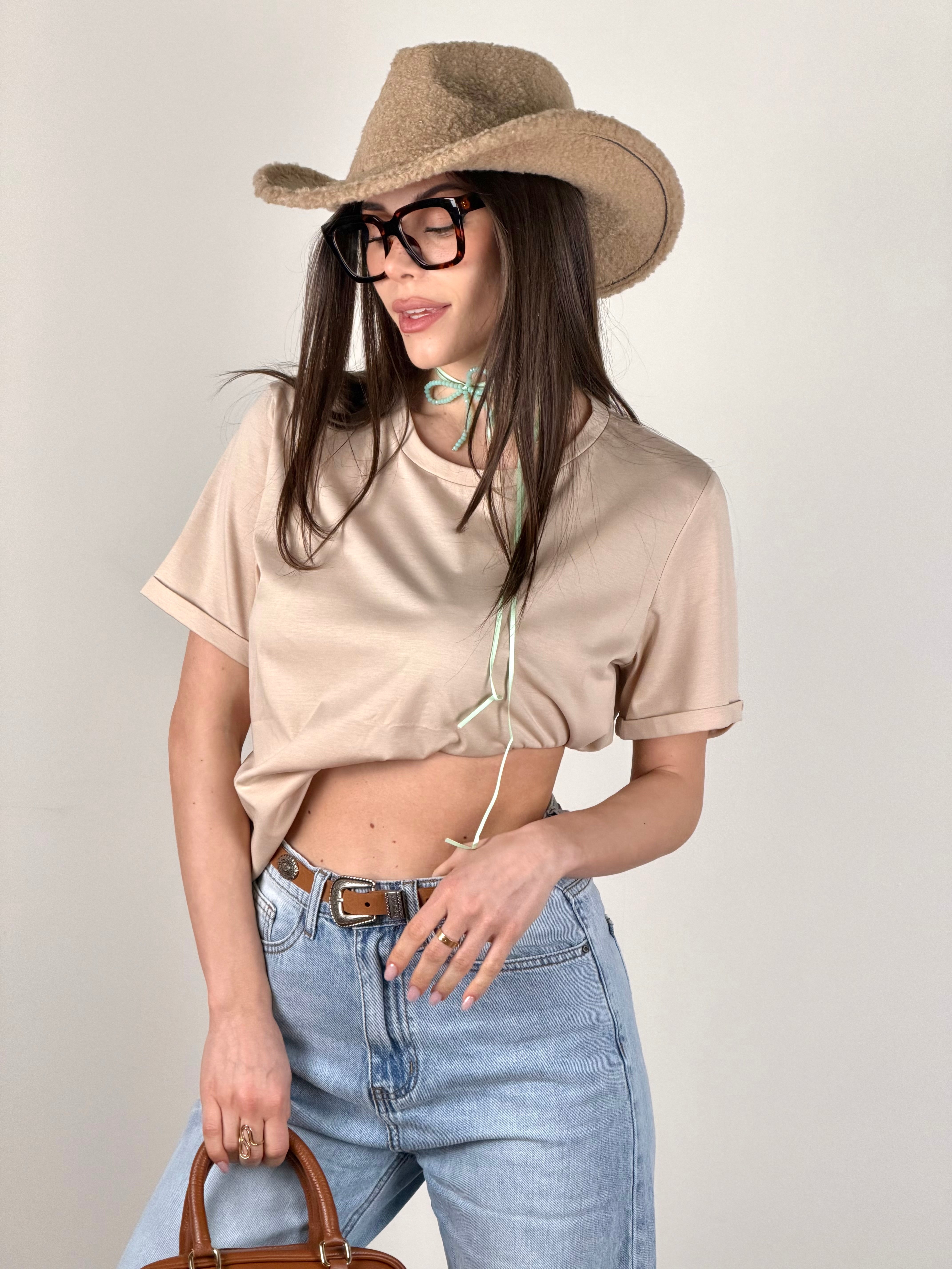 T-shirt basic beige