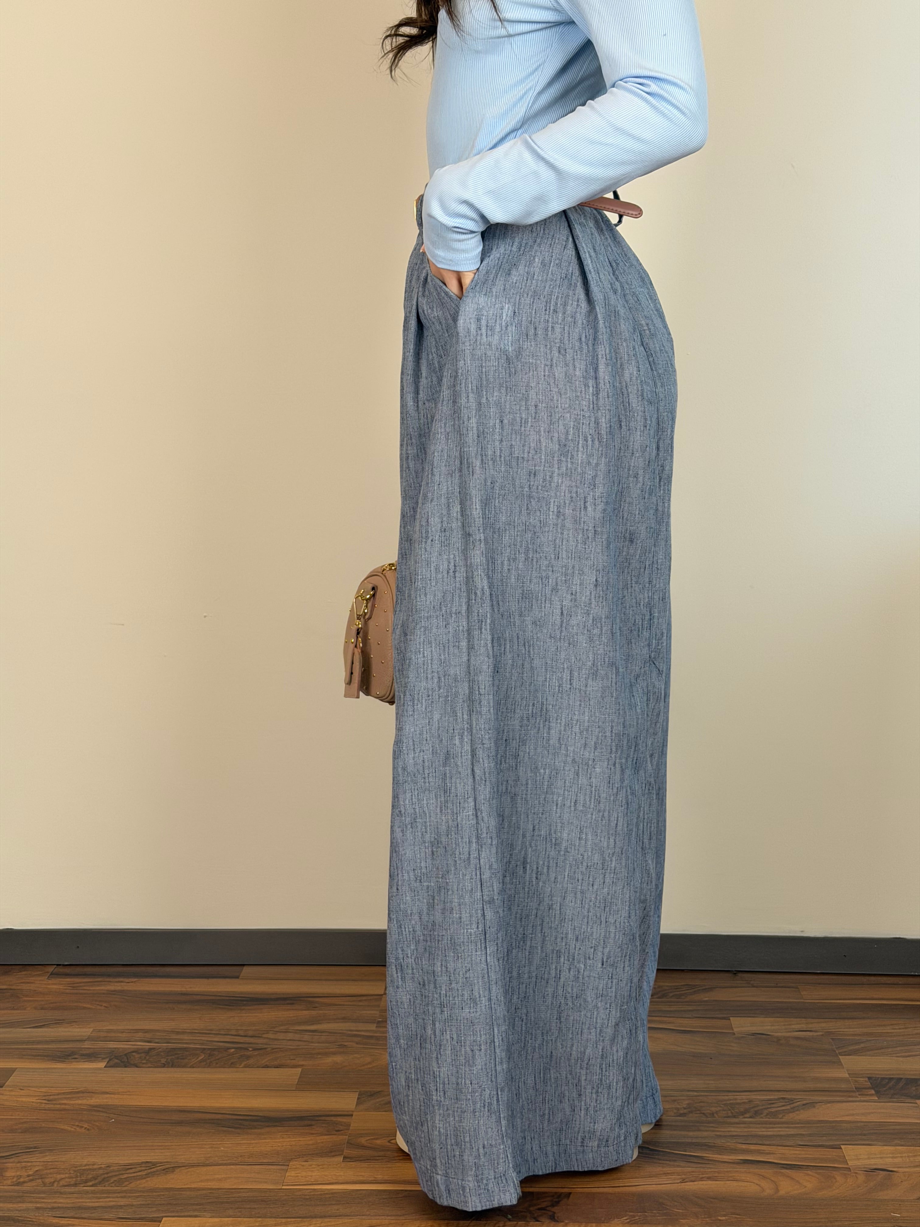 Pantalone coco celeste