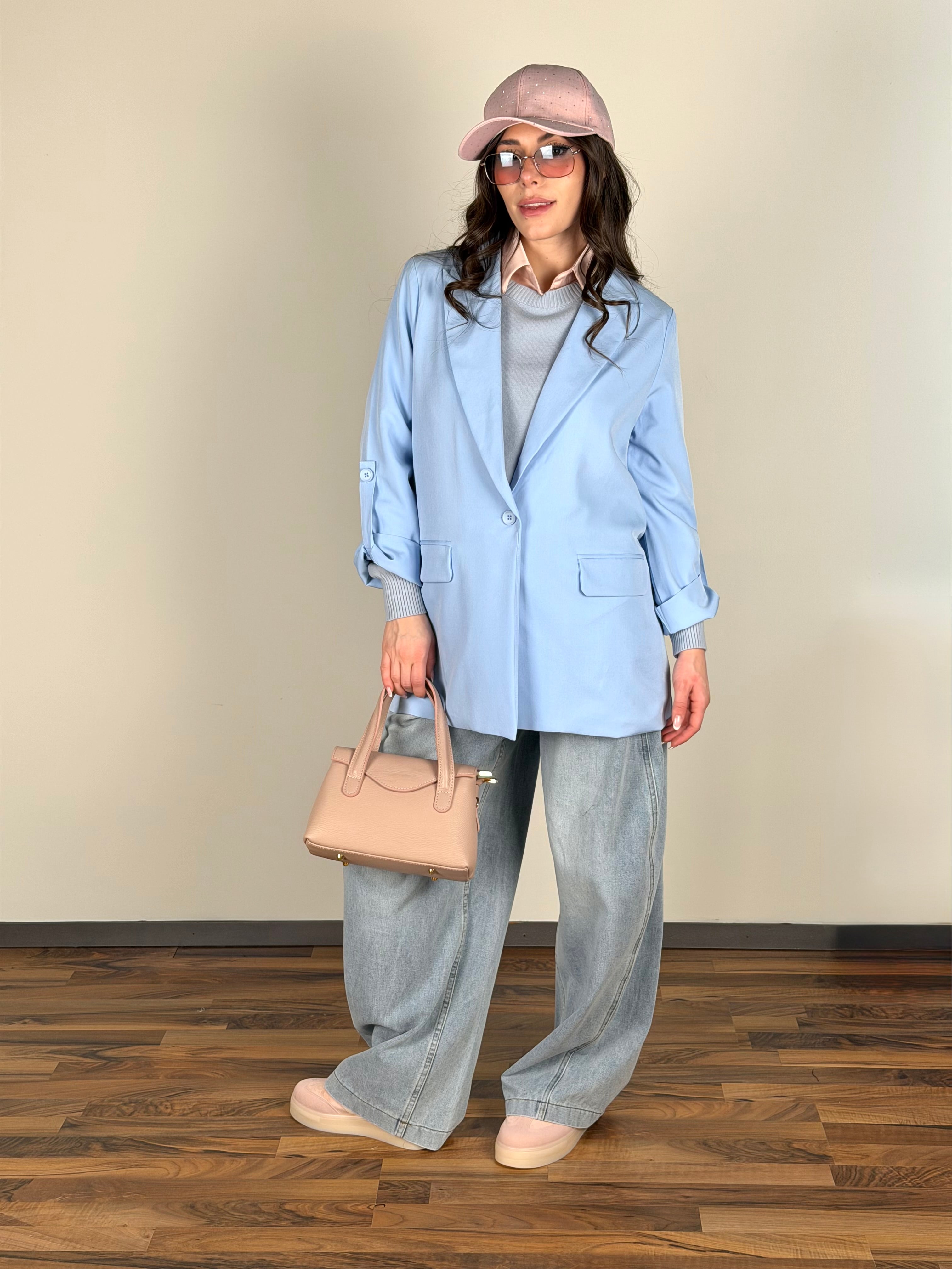 Giacca colors celeste