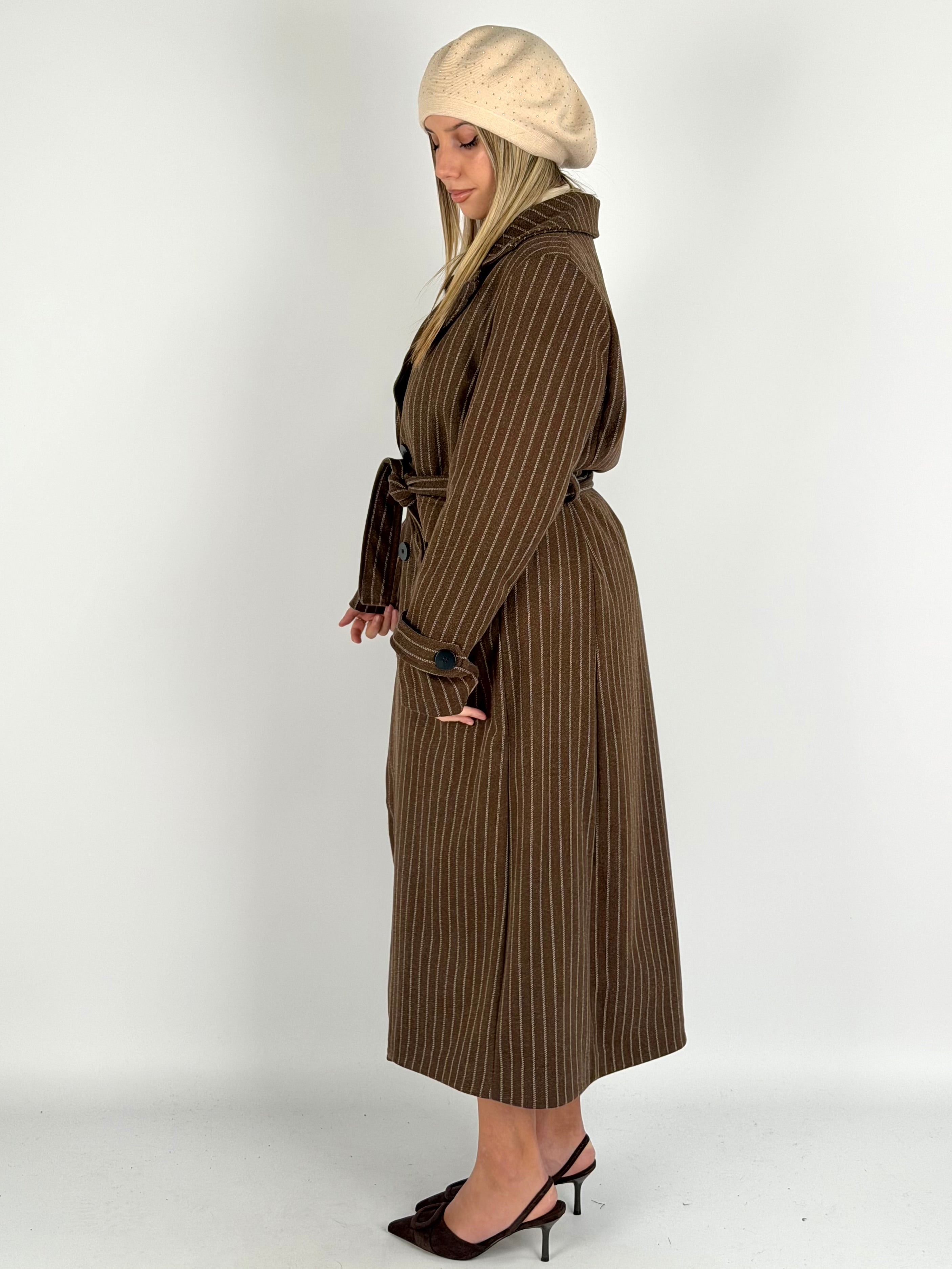 Cappotto gessato moro