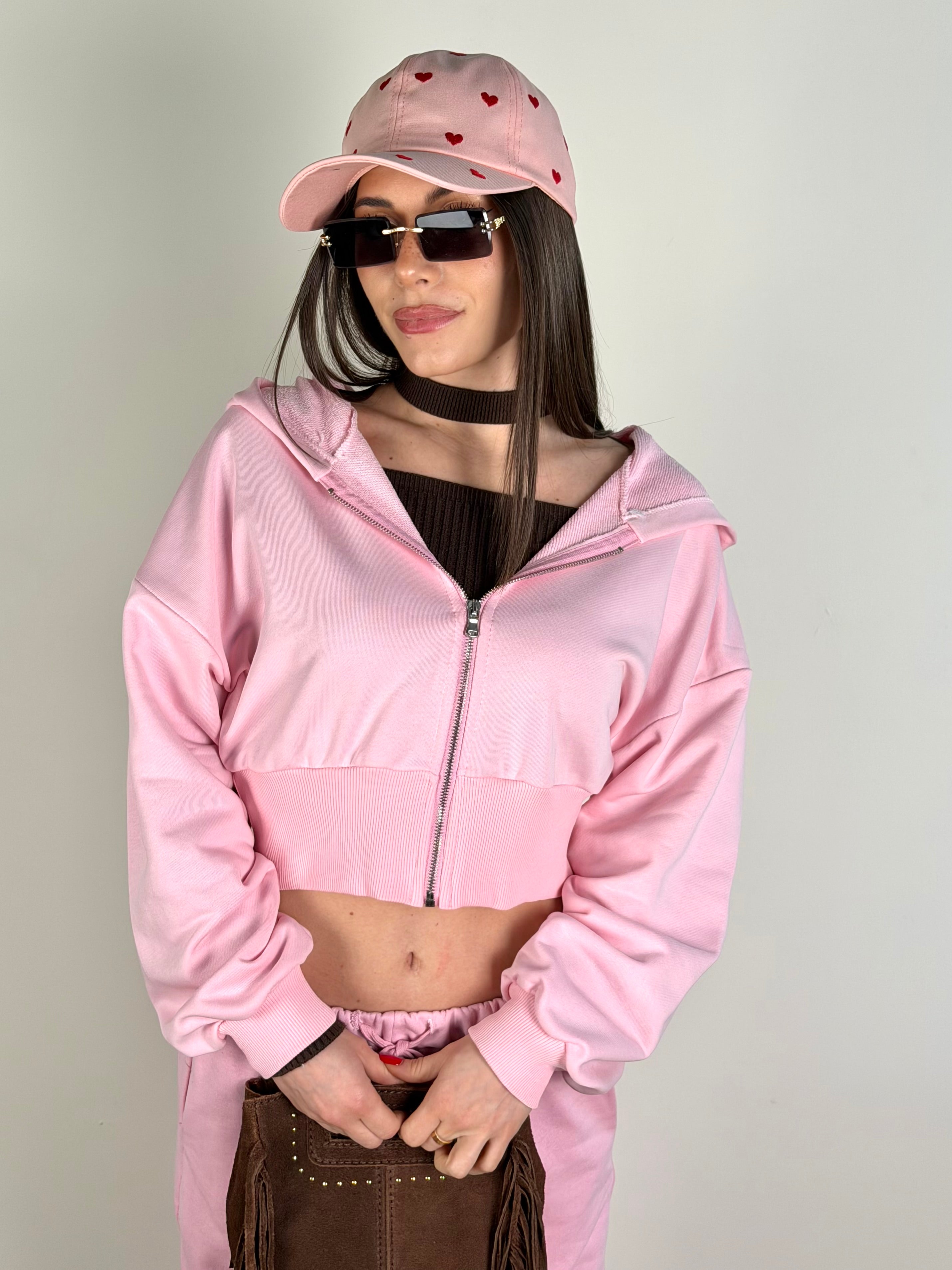 Felpa tuta sportiva City rosa