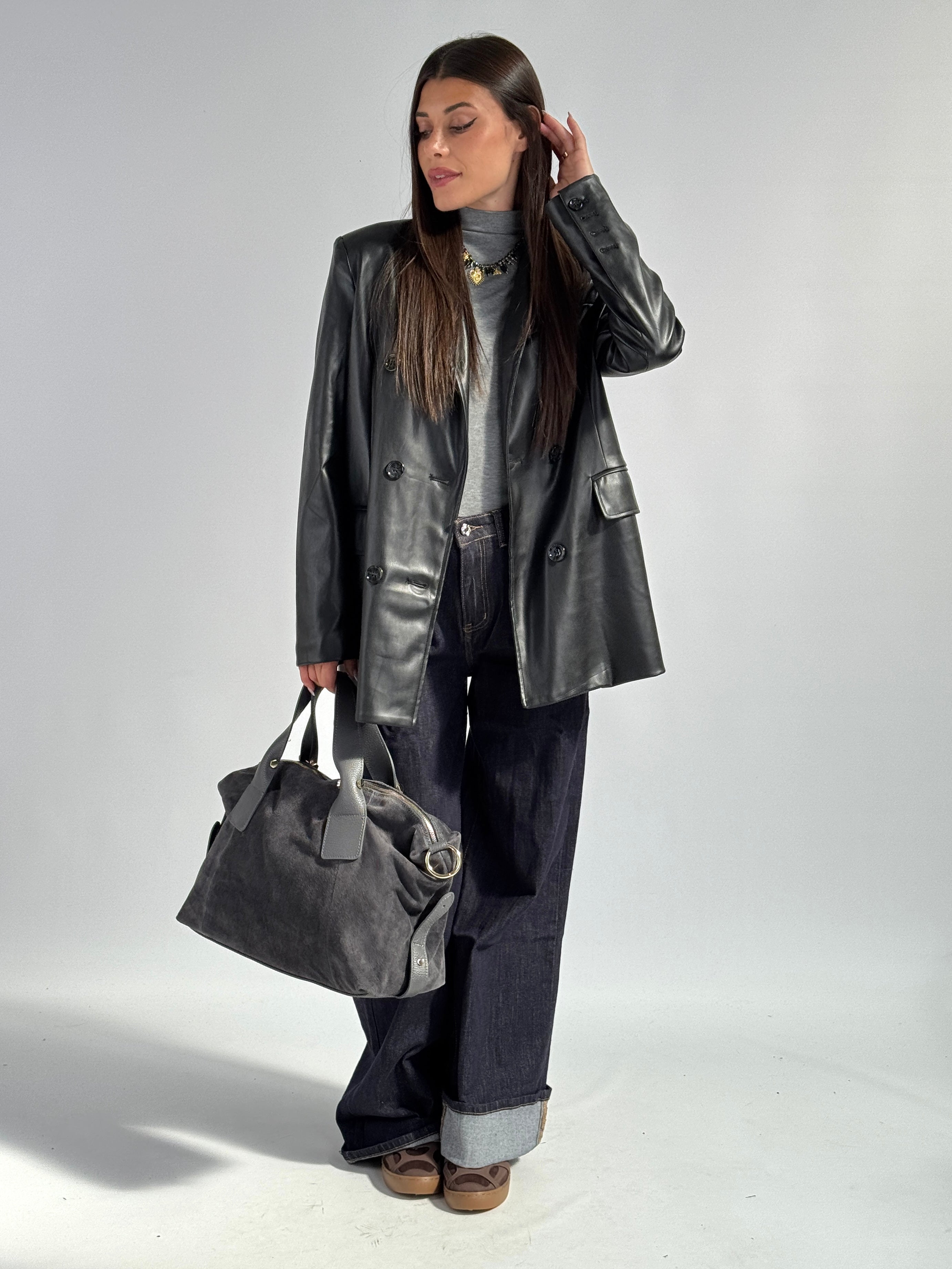 Giacca ecopelle Diana nera