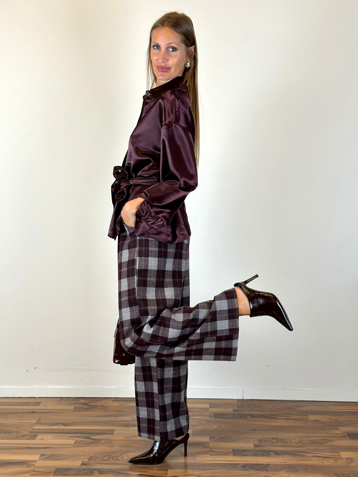 Pantalone Scozia bordeaux