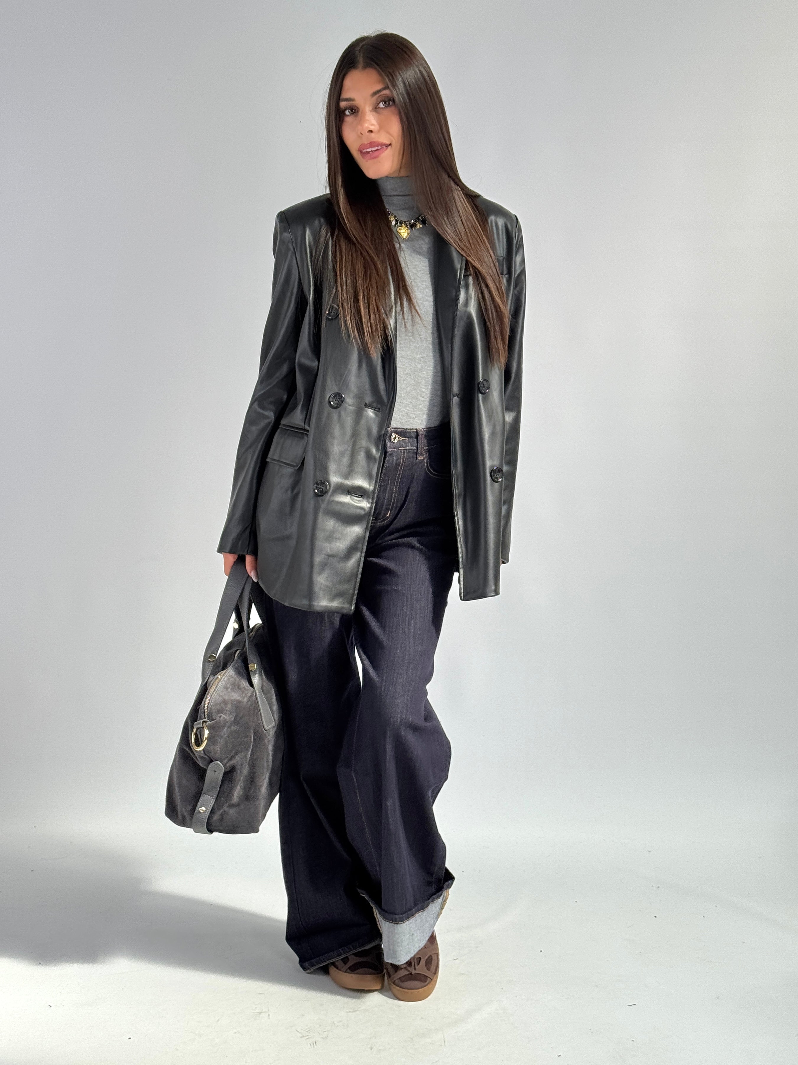 Giacca ecopelle Diana nera