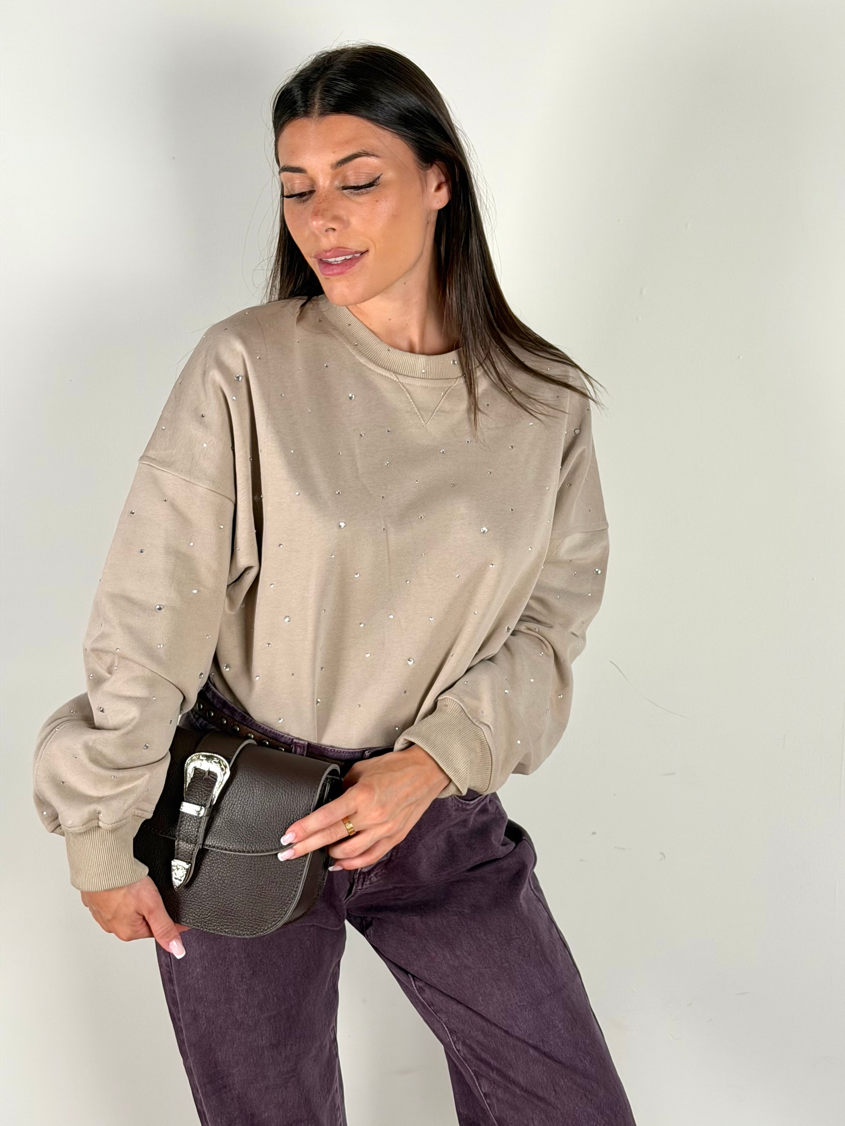 Felpa zirconi beige