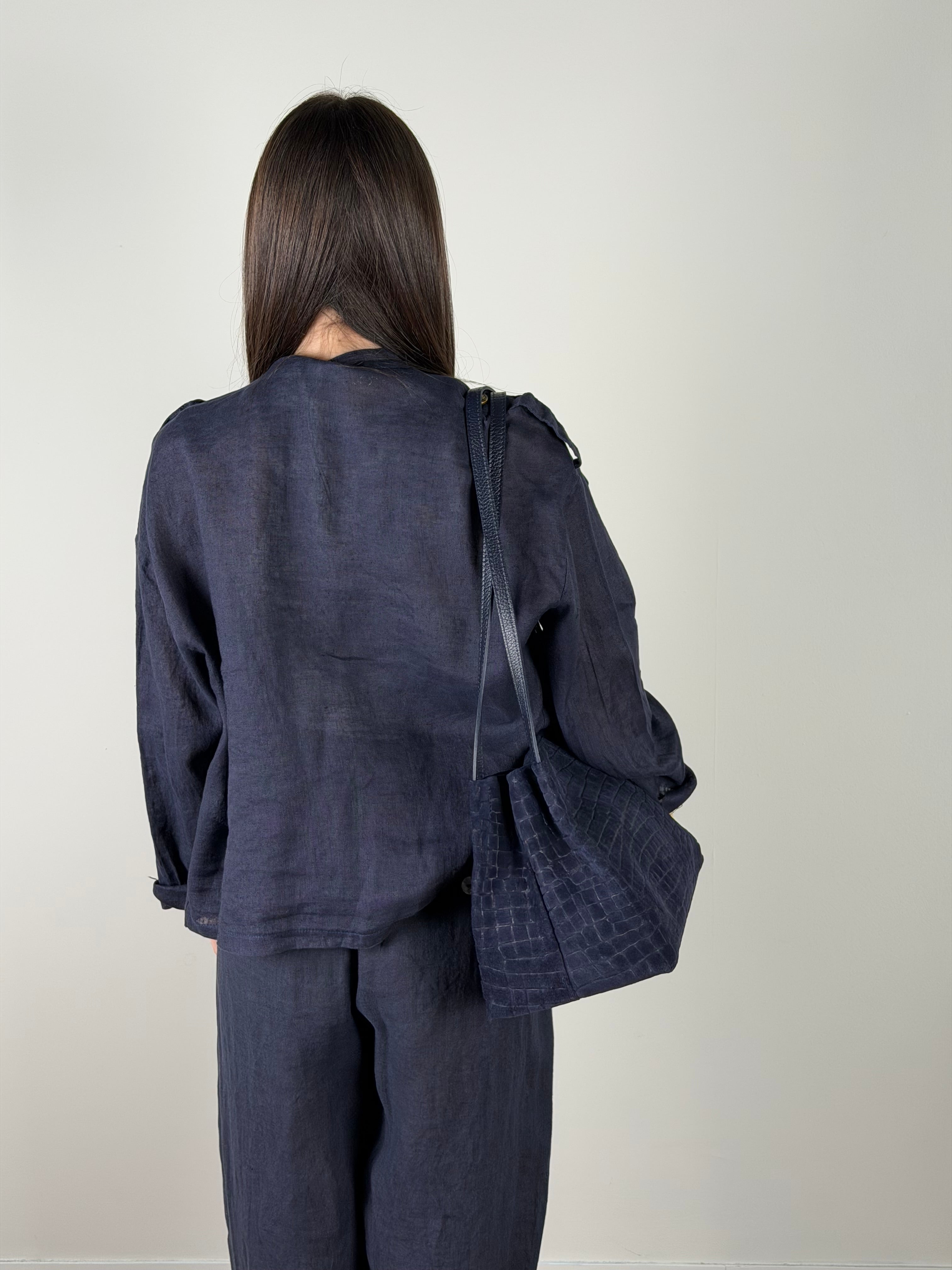 Giacca Lino Napoleone blu