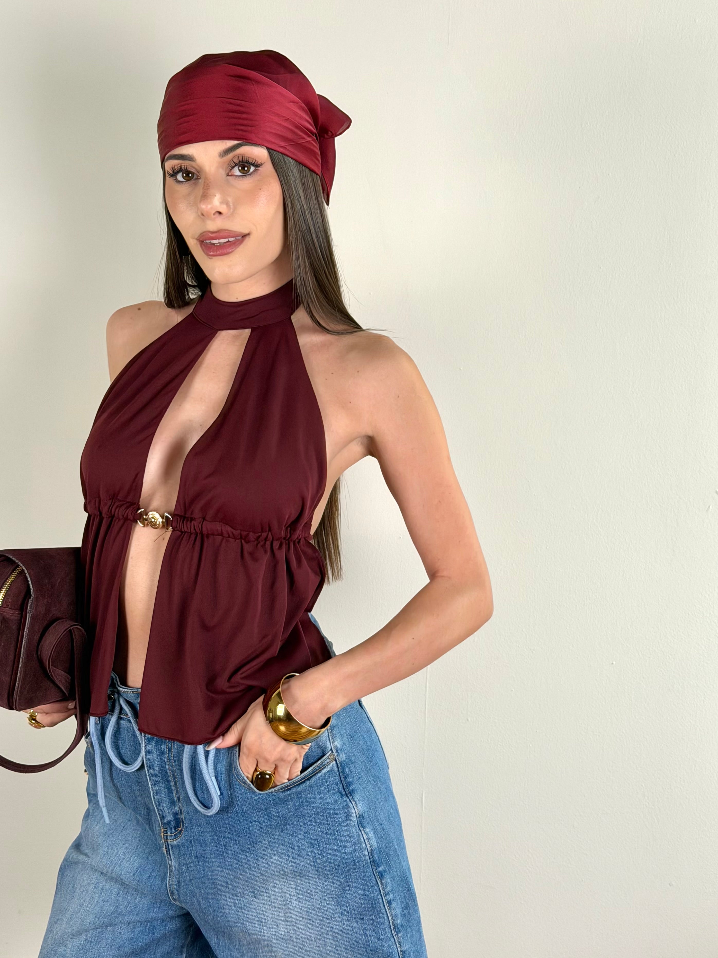Top Naomi bordeaux