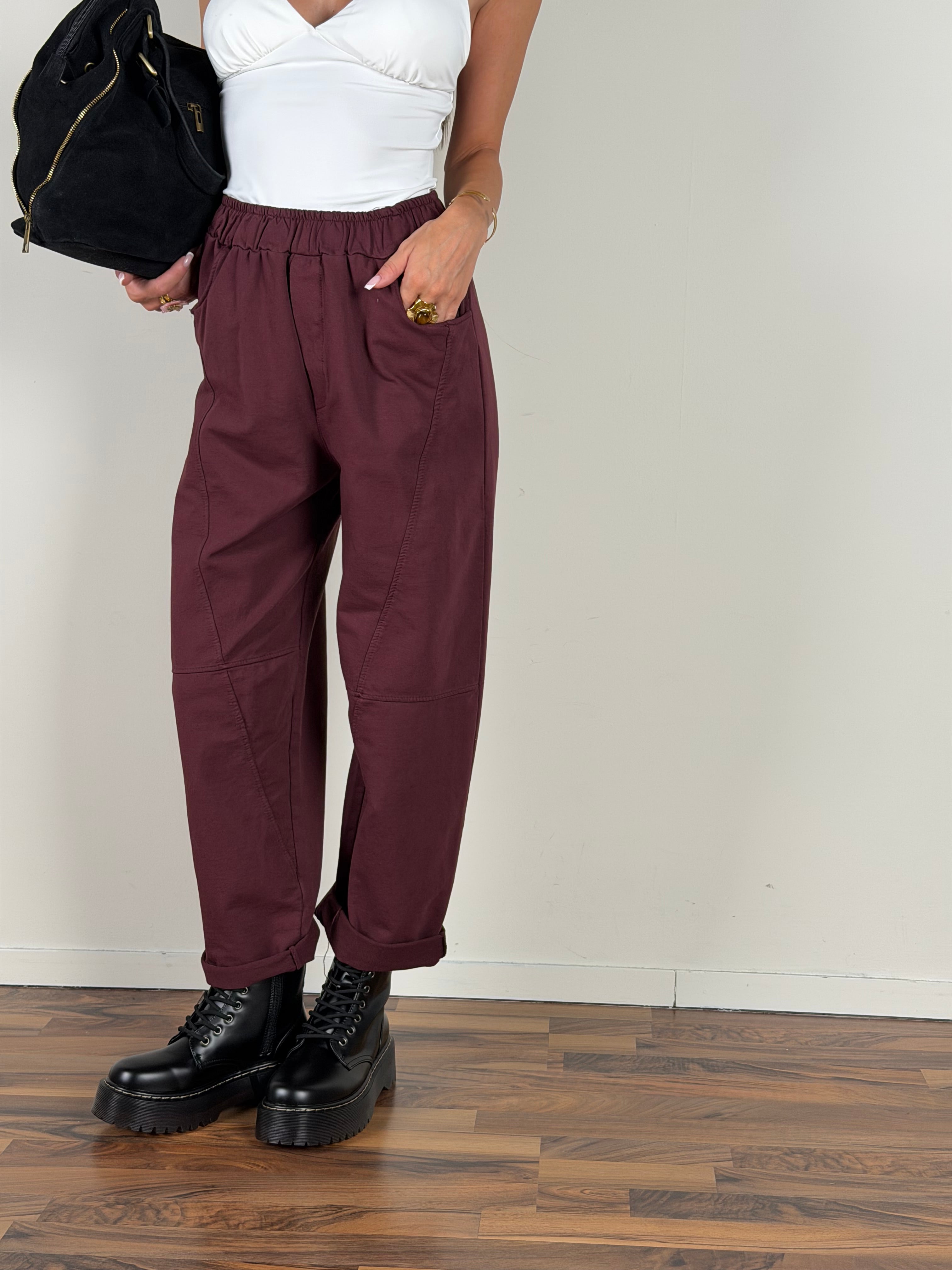 Pantalone Divine bordeaux