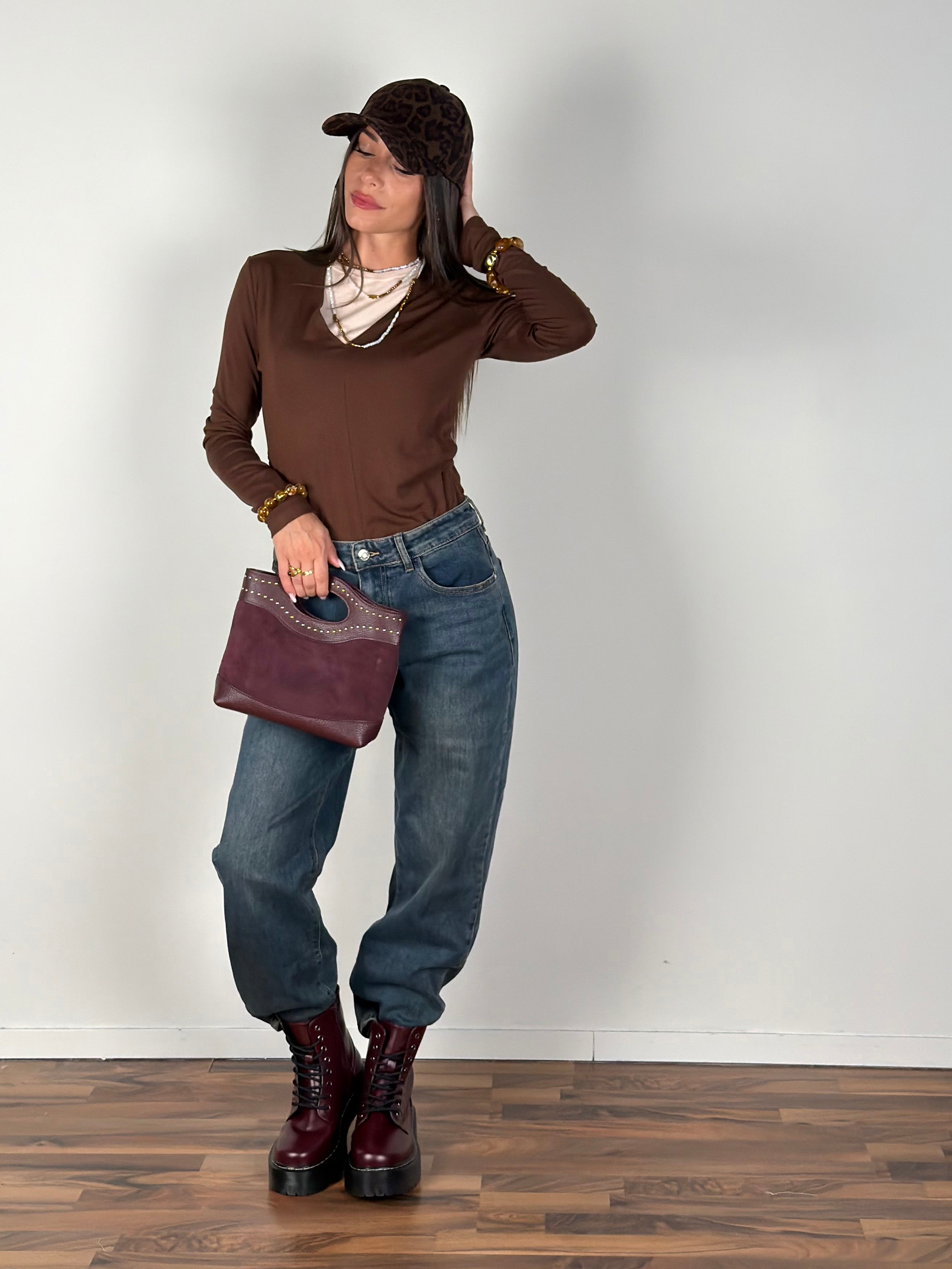 Maglia bicolor moro