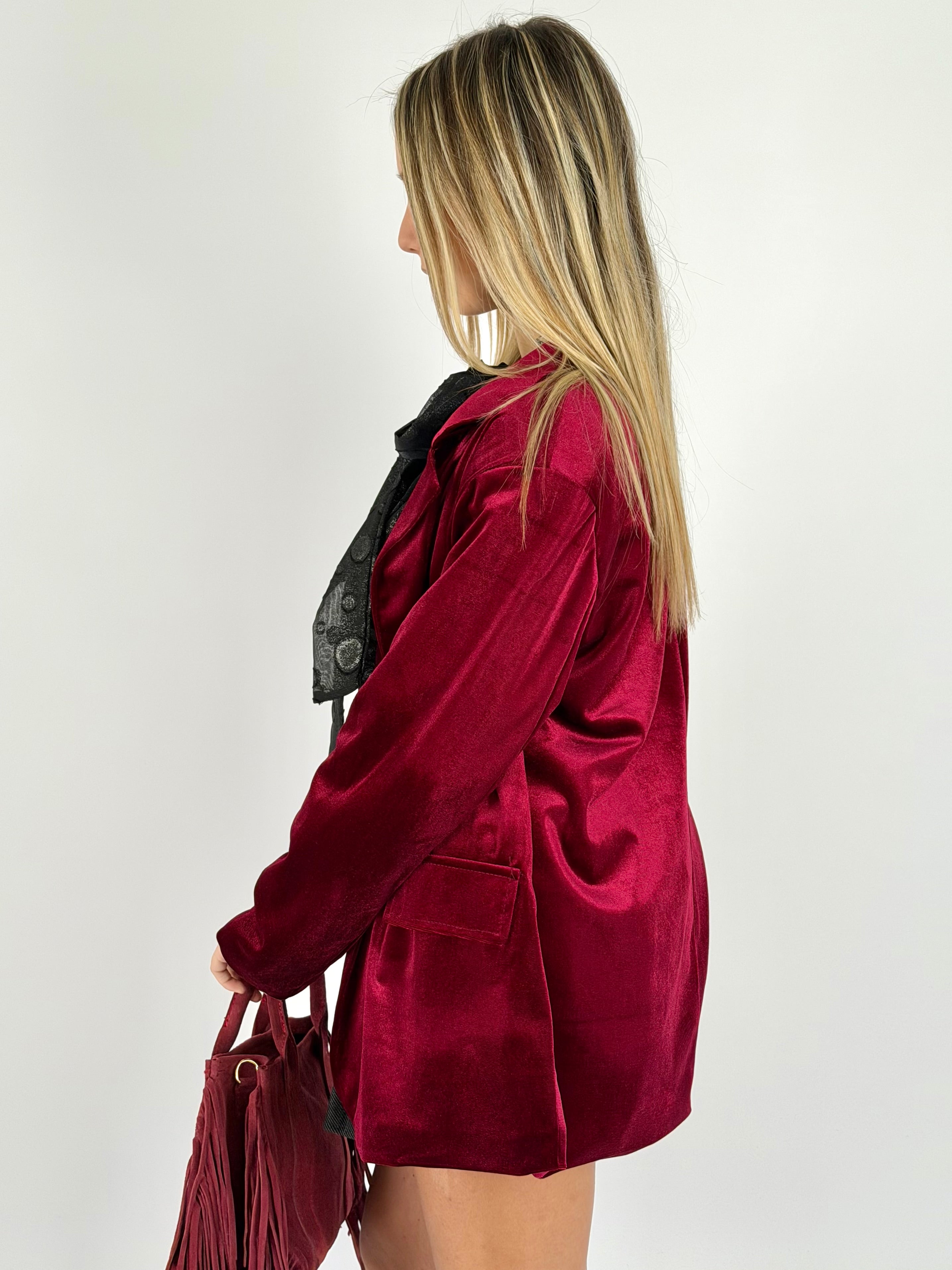 Giacca velluto rossa