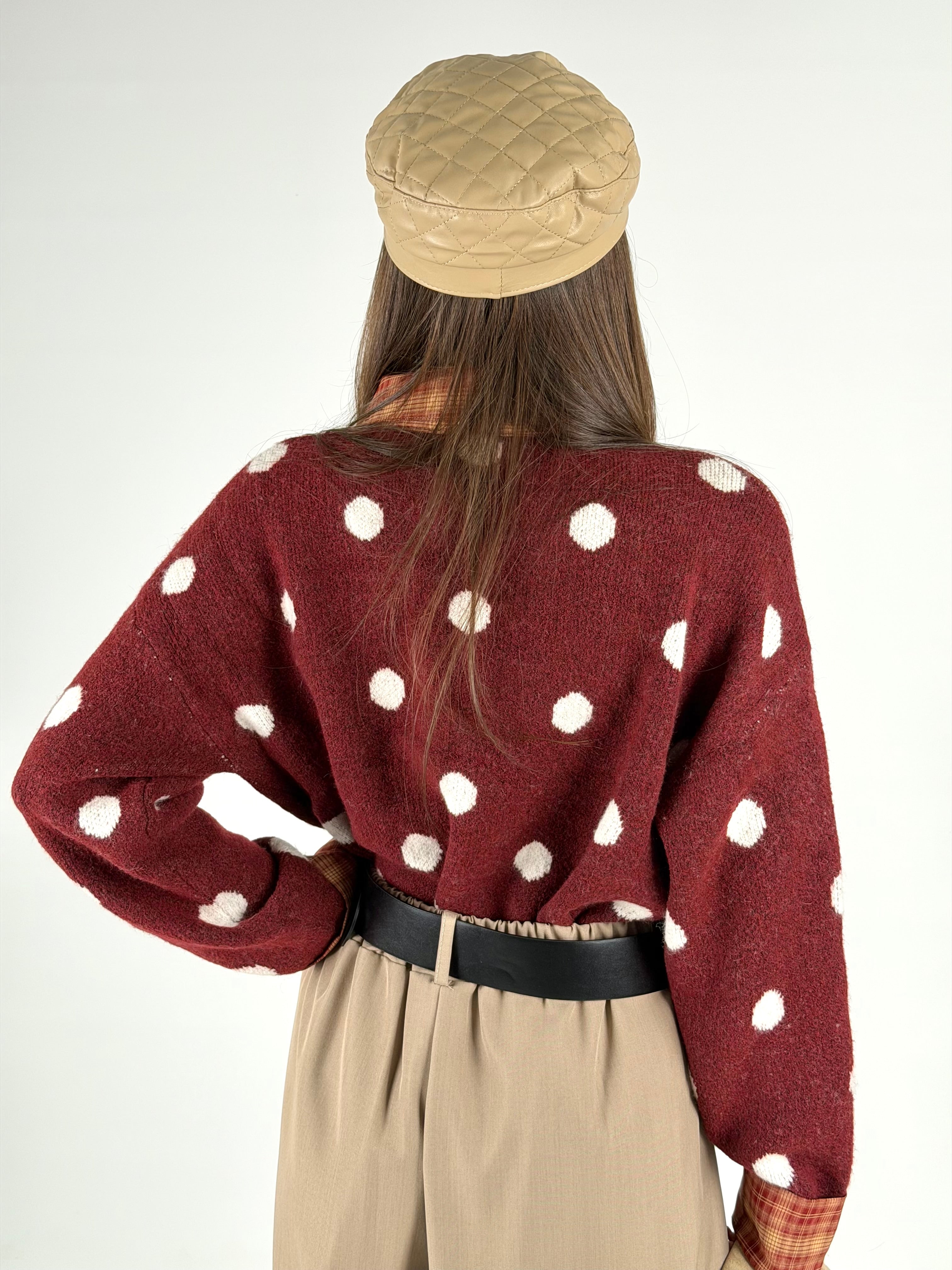 Maglioncino pois bordeaux