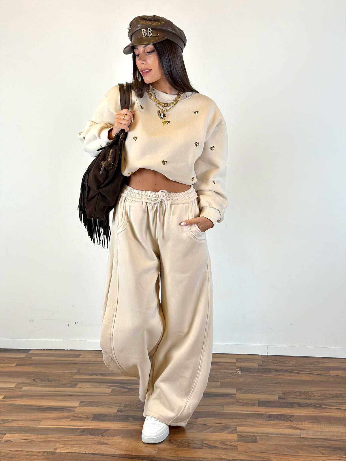 Felpa tuta Romantica beige