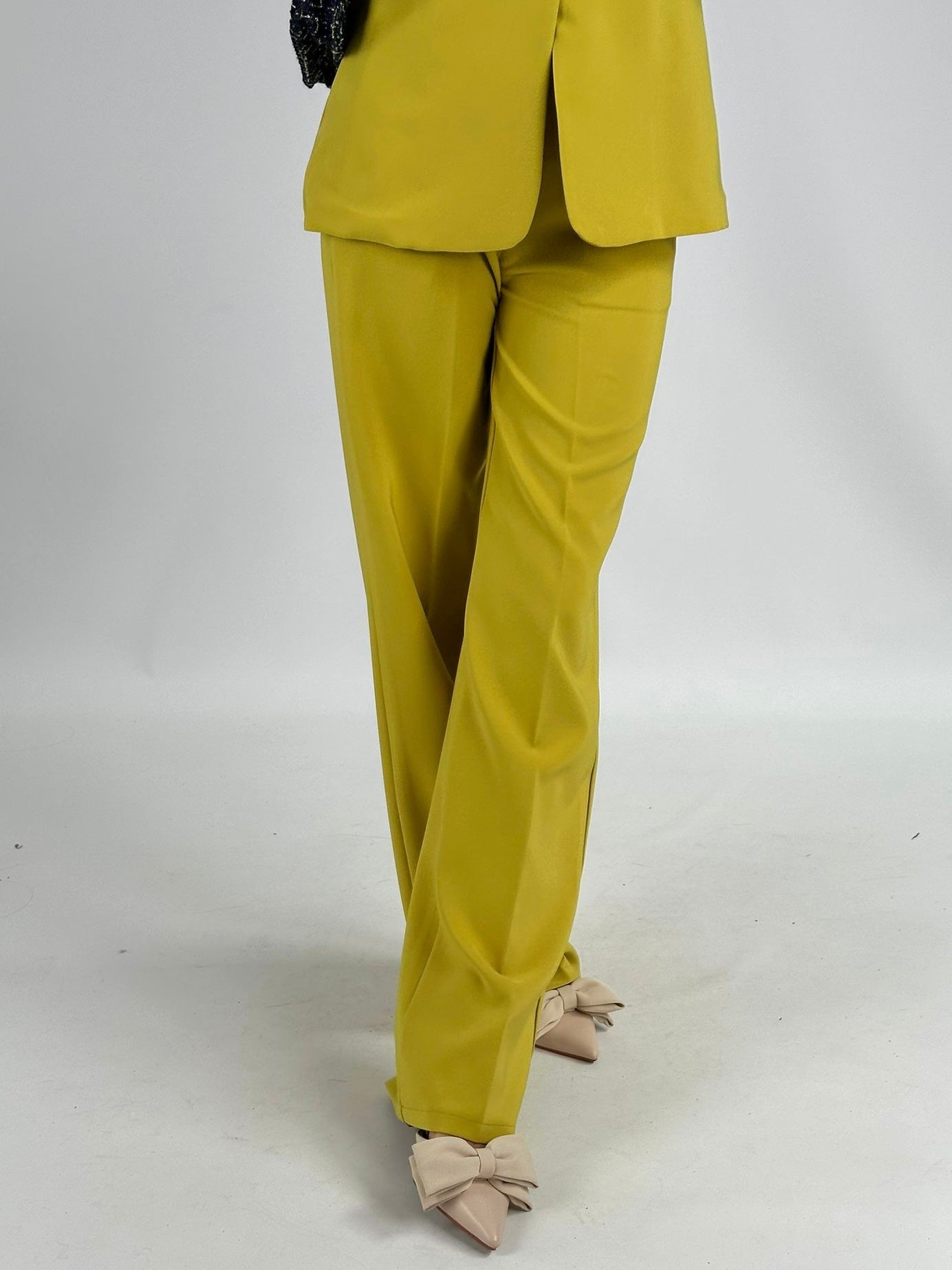 Completo elodie palazzo verde acido