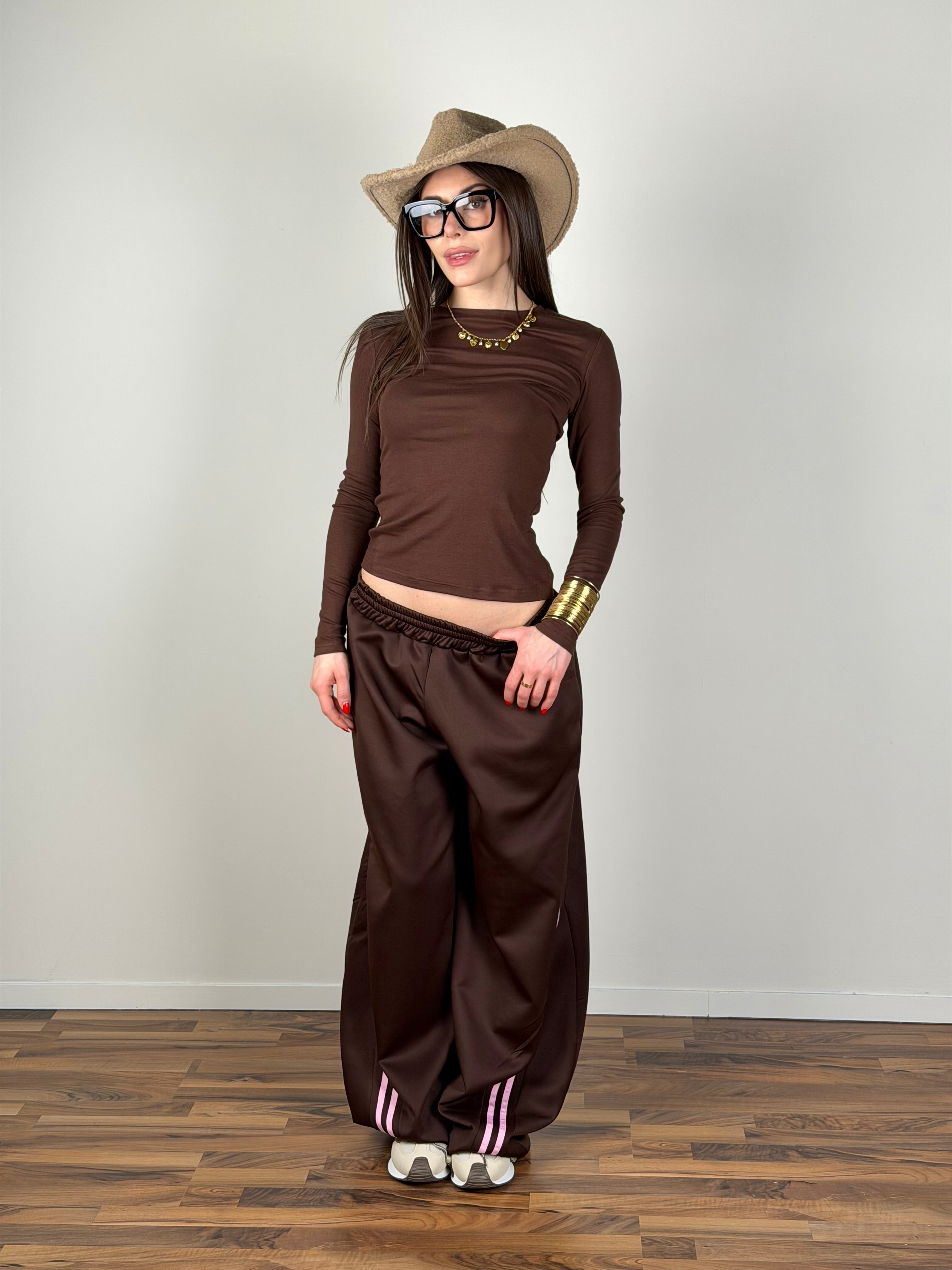 Pantalone tuta banda moro