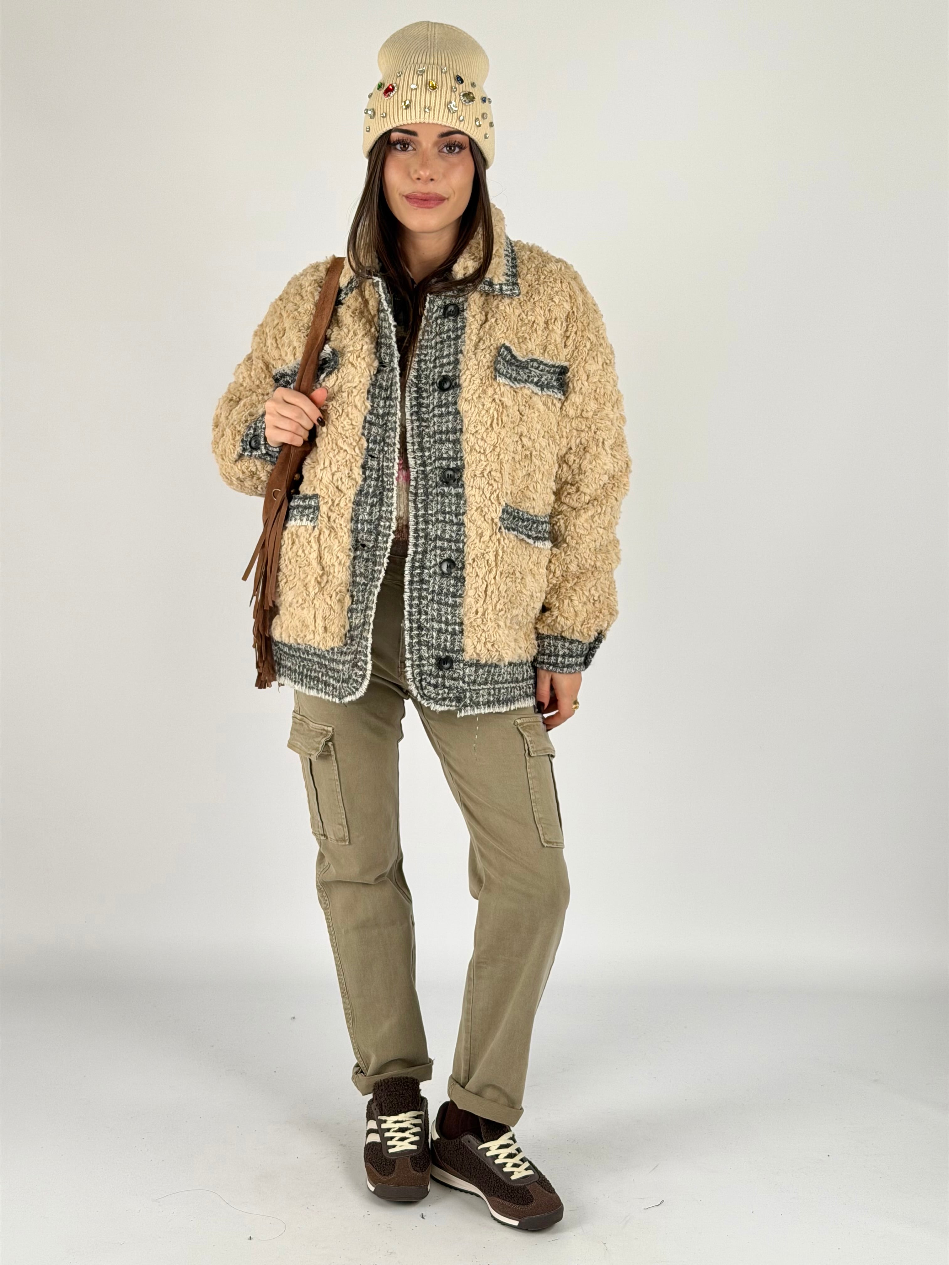 Cappotto teddy beige