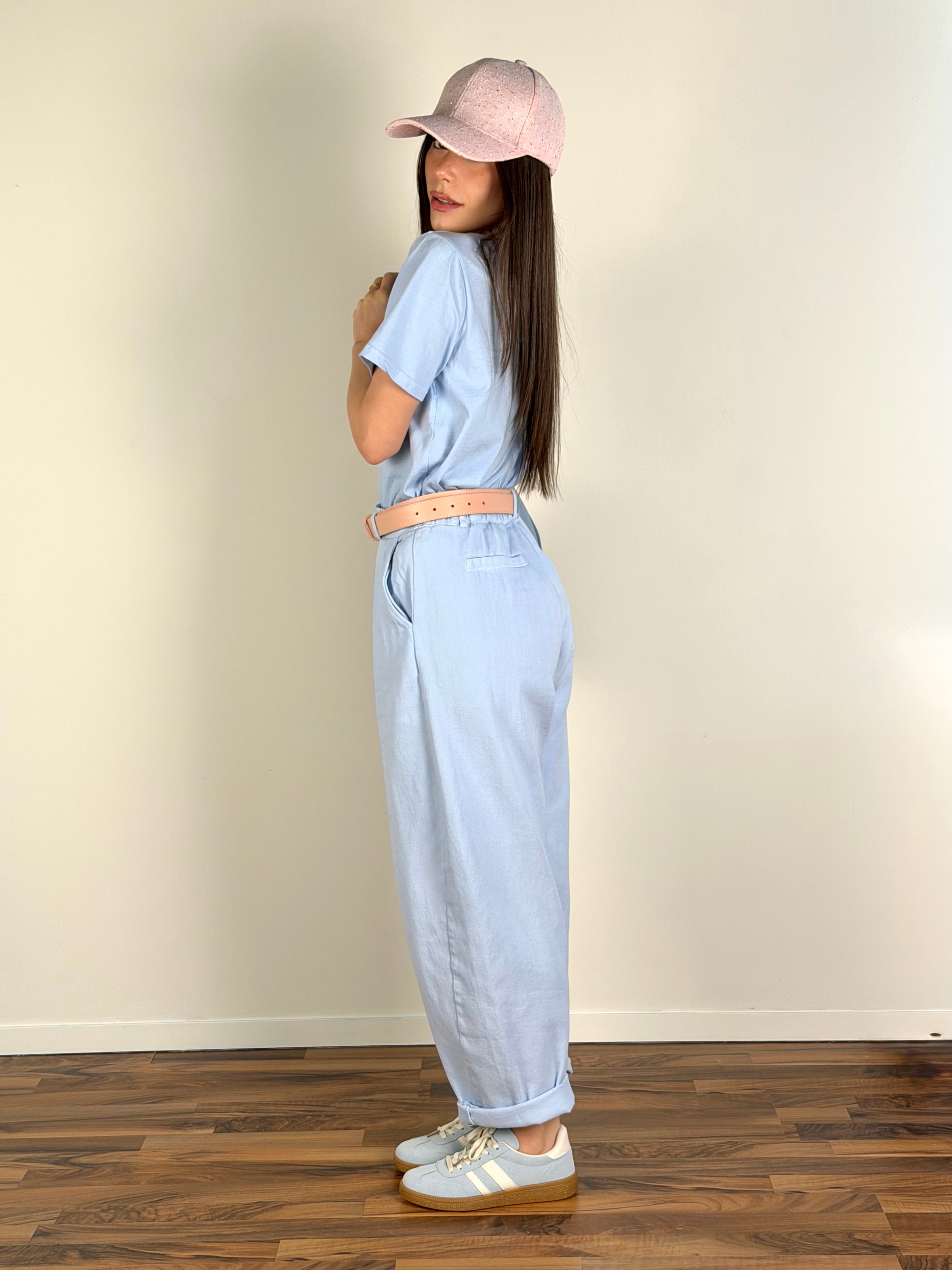 T-shirt monocolore celeste