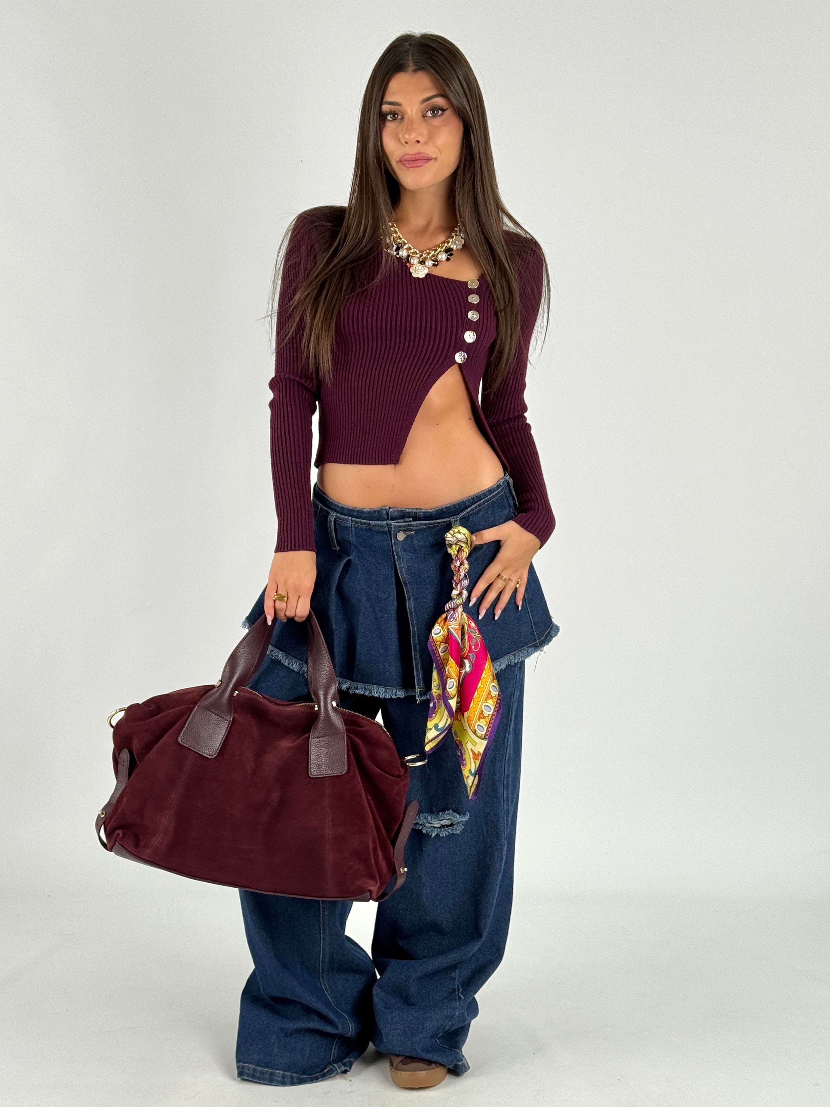 Maglia spacco bordeaux