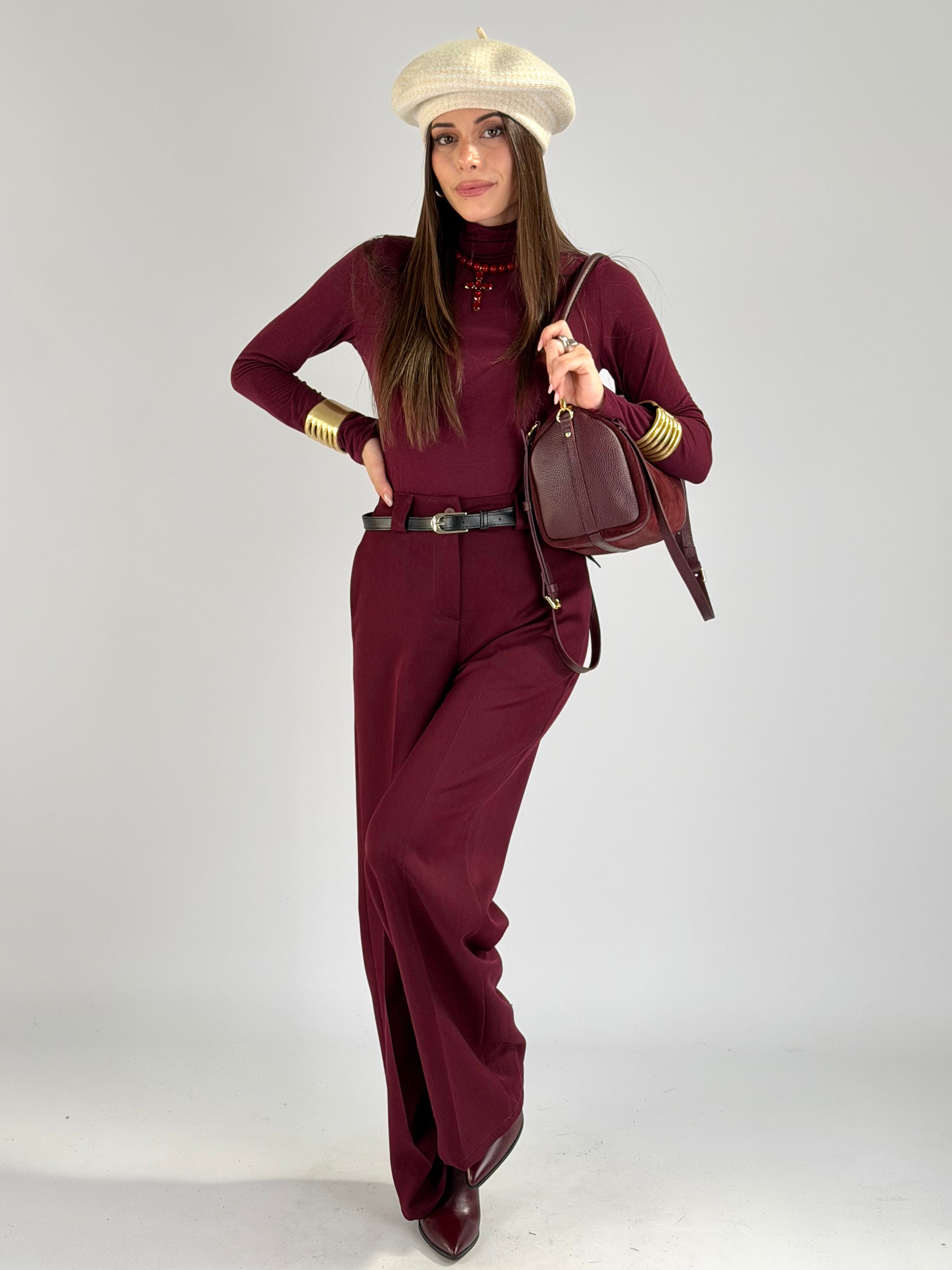 Pantalone Mila bordeaux