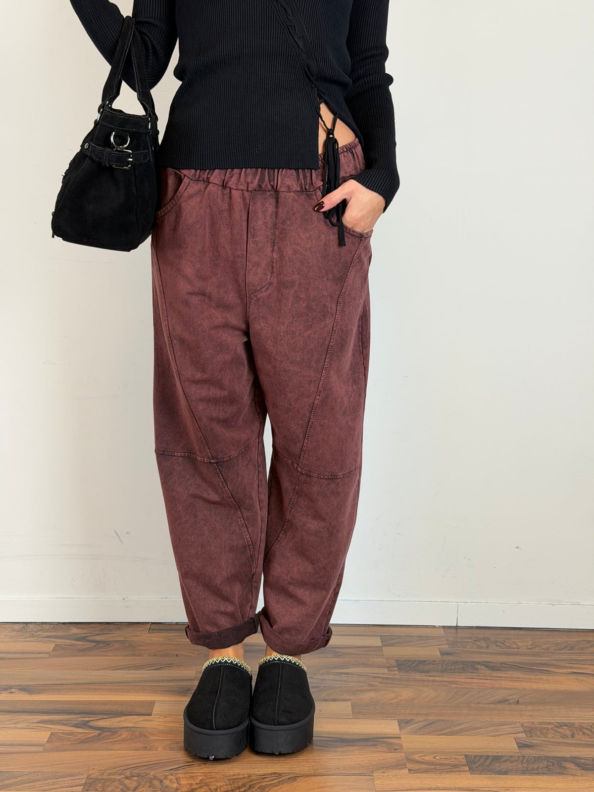 Pantalone Wash bordeaux