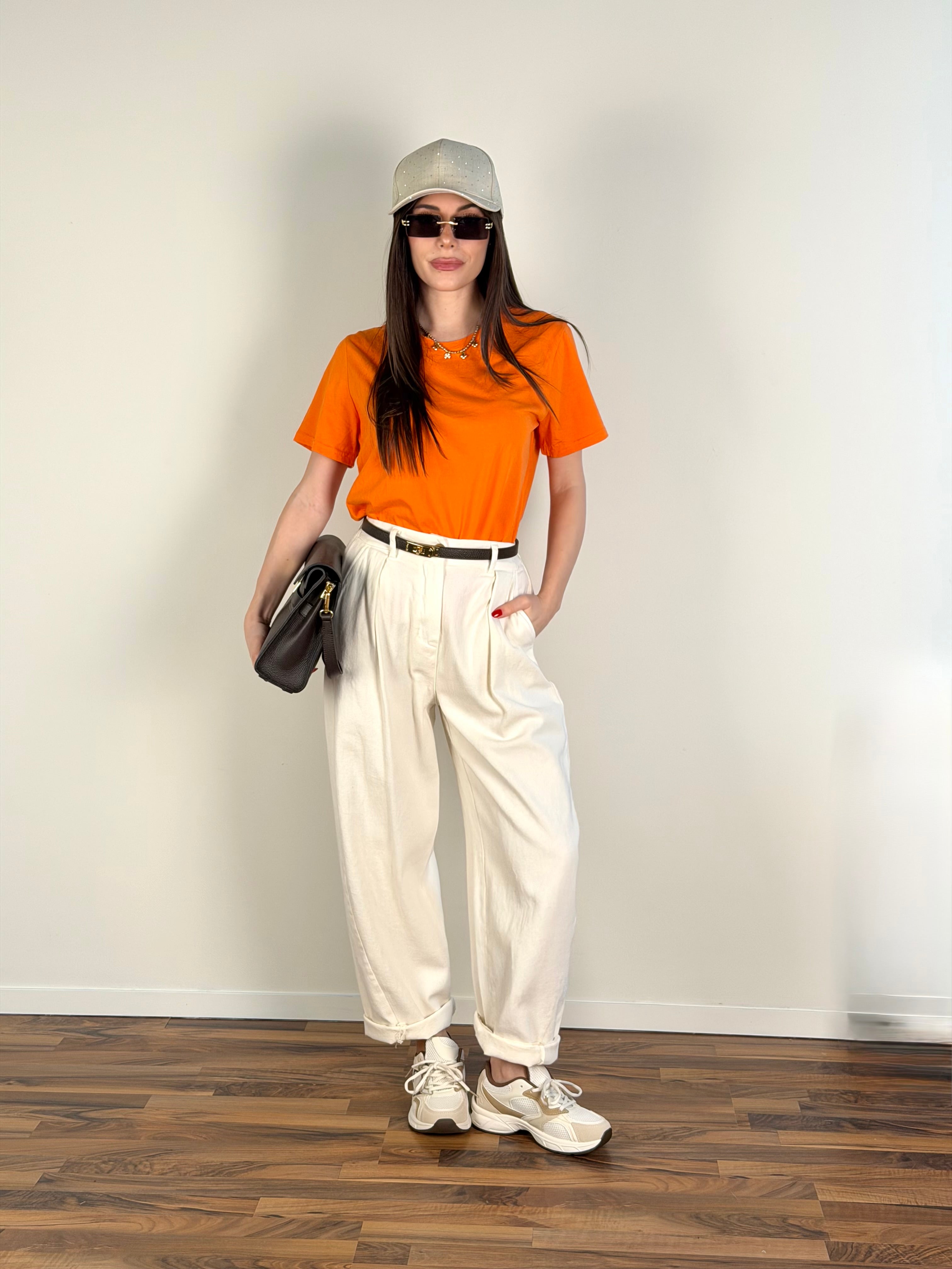 T-shirt monocolore arancione