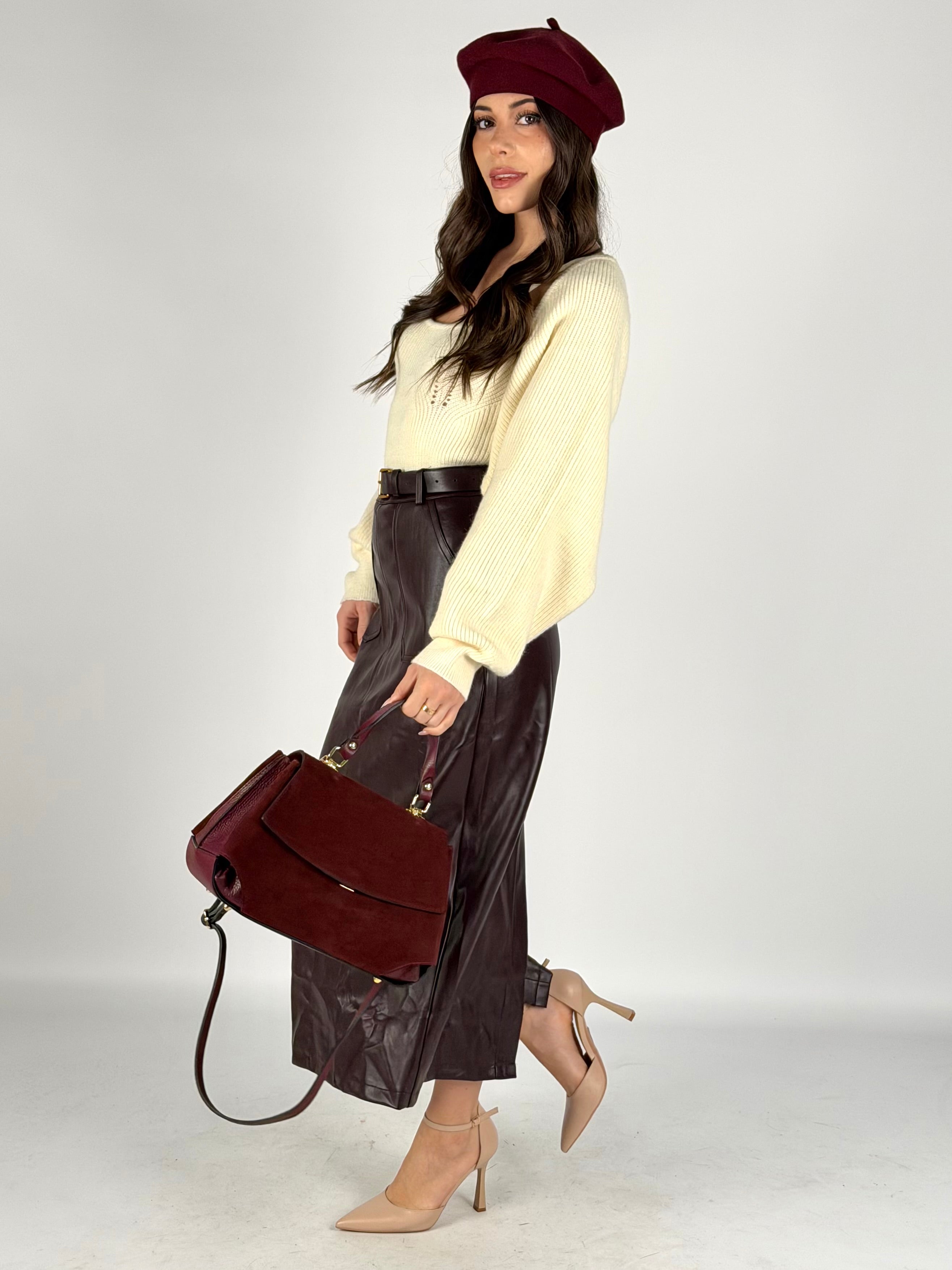 Gonna lunghette Selma bordeaux