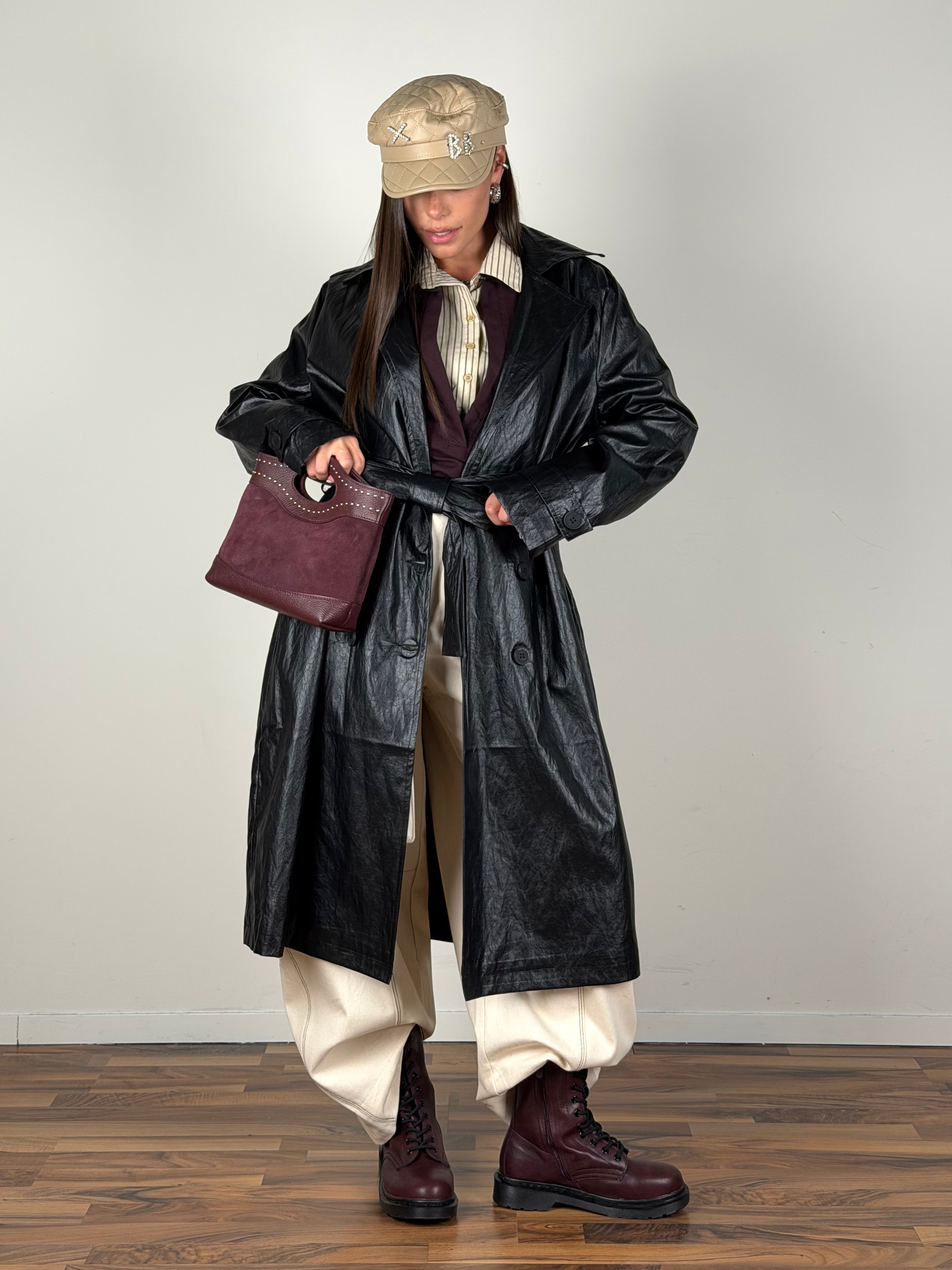 Trench ecopelle nero