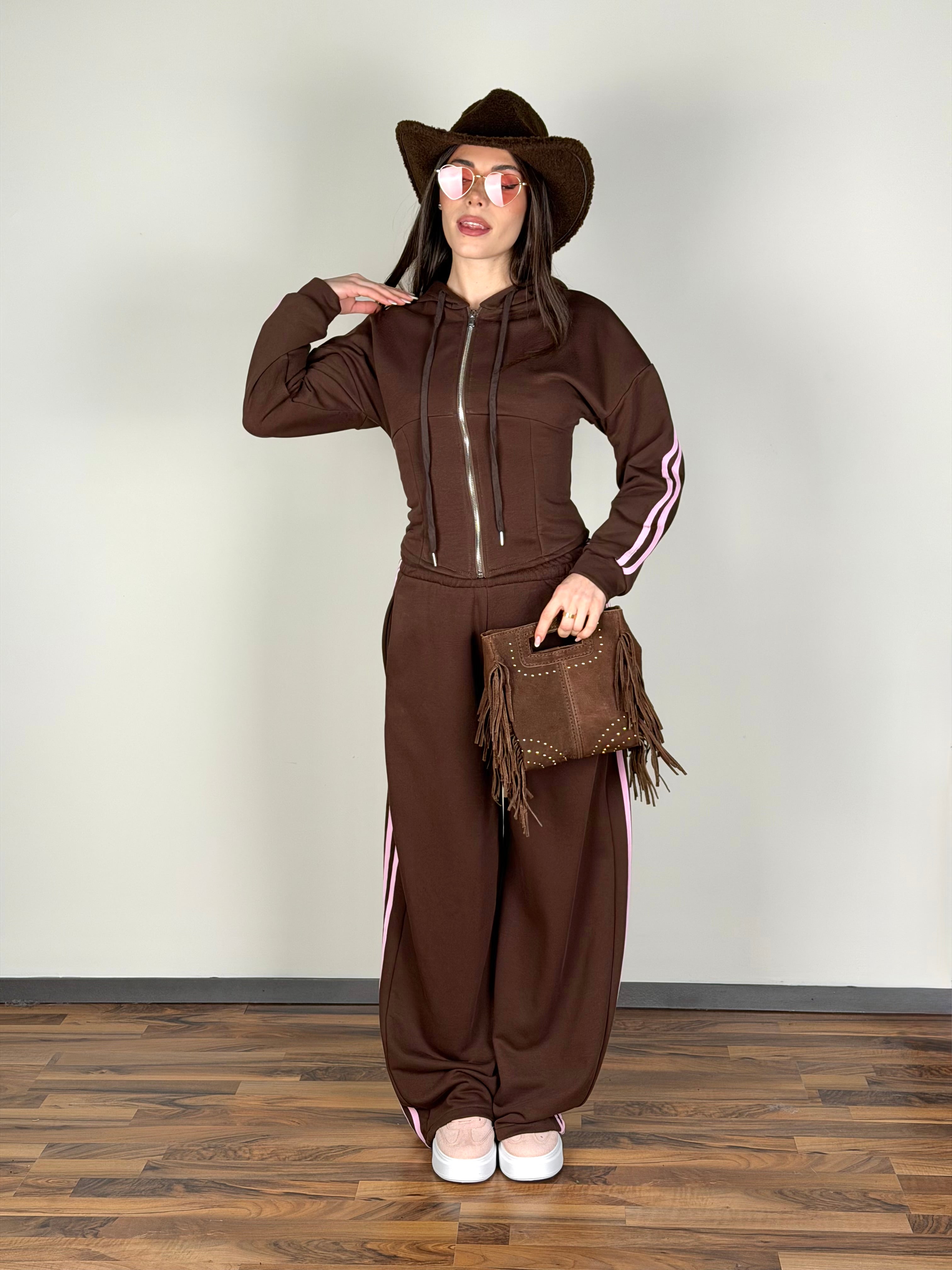 Felpa tuta sportiva Iconic moro