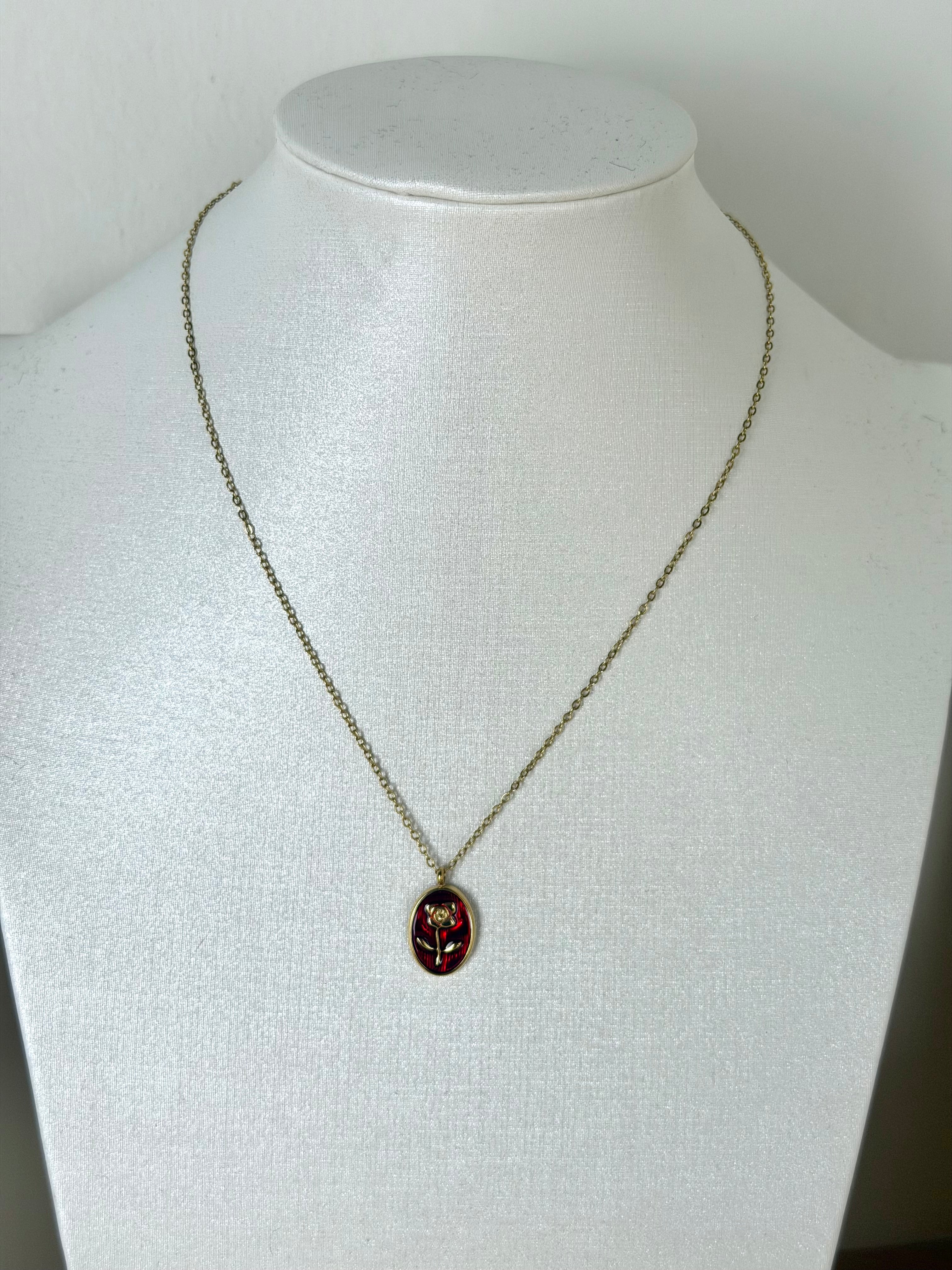 Collana fiore bordeaux - collezione passion