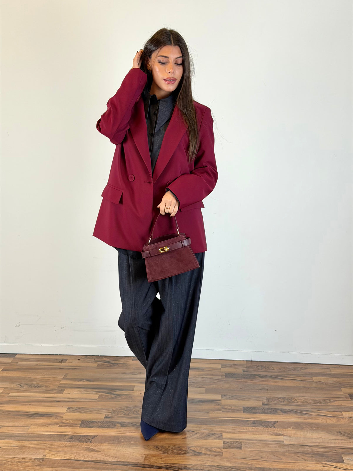 Giacca Flare bordeaux