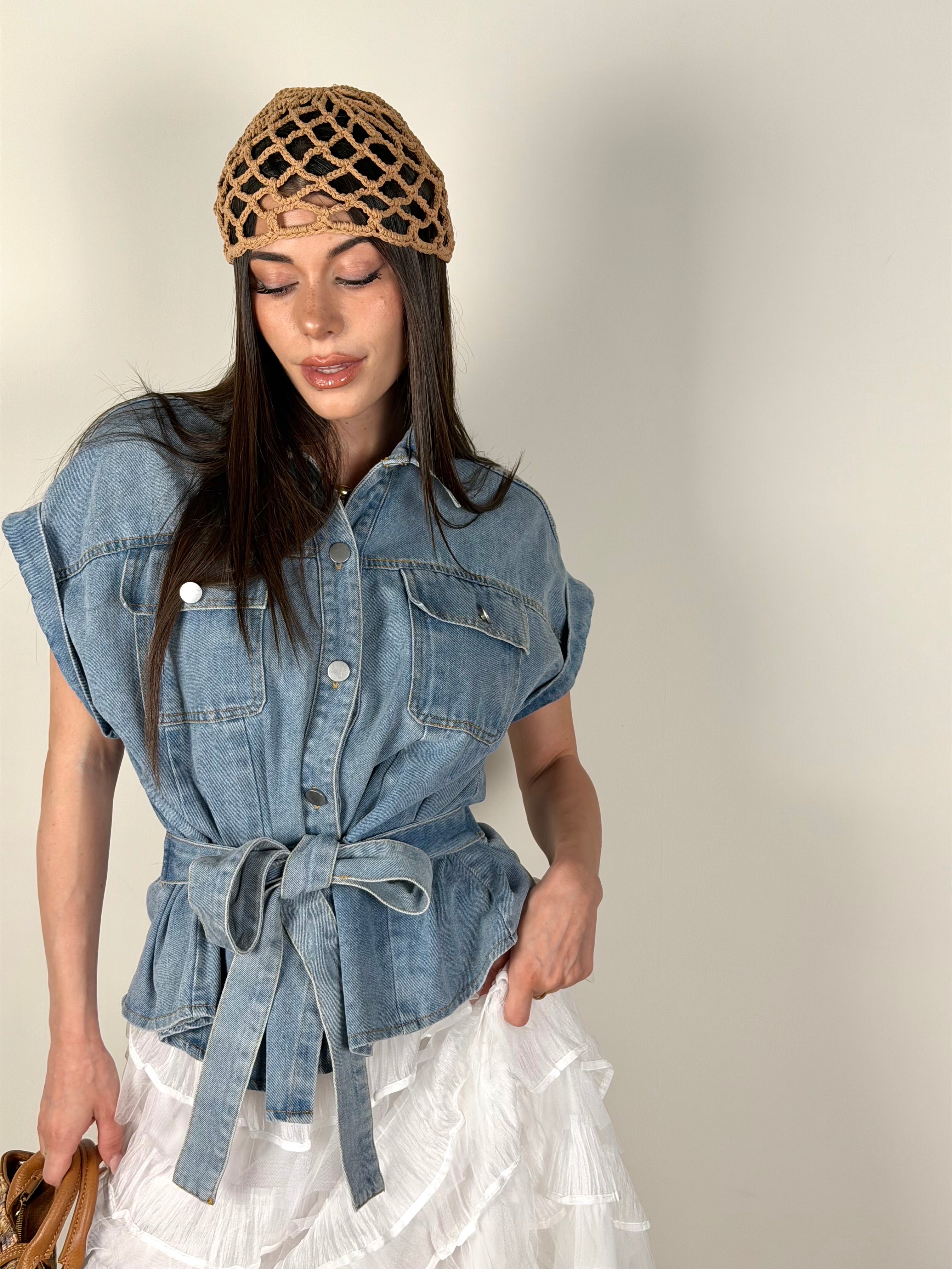 Abito camicia jeans + gonna tulle