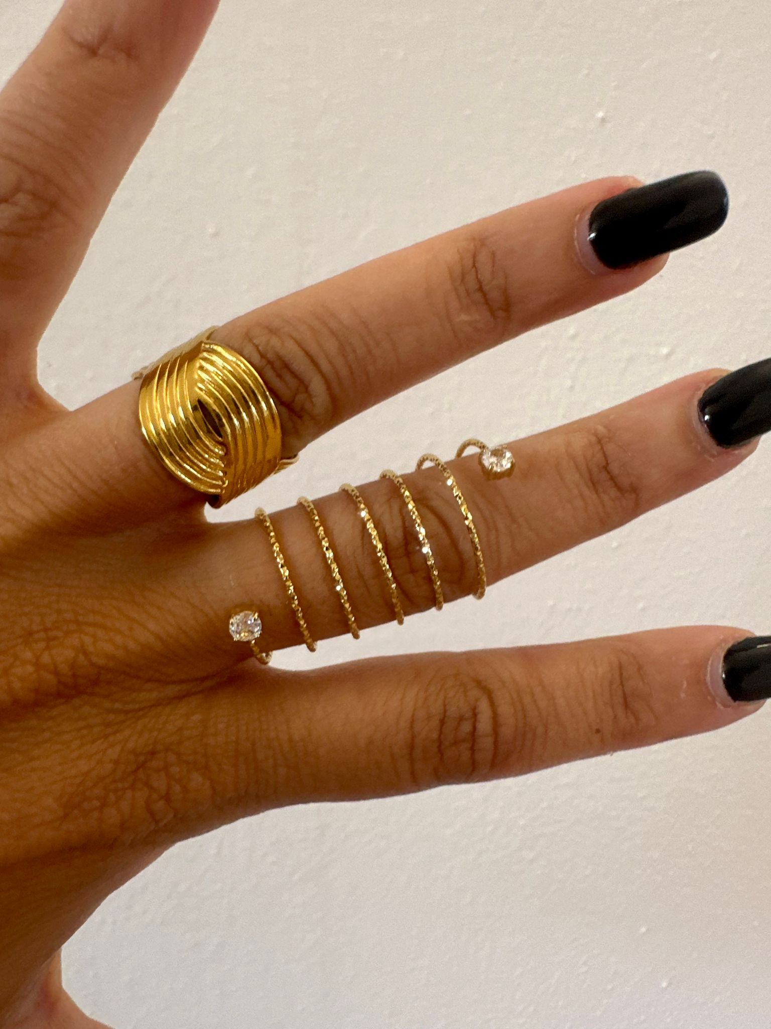 Anello spirale diamantato