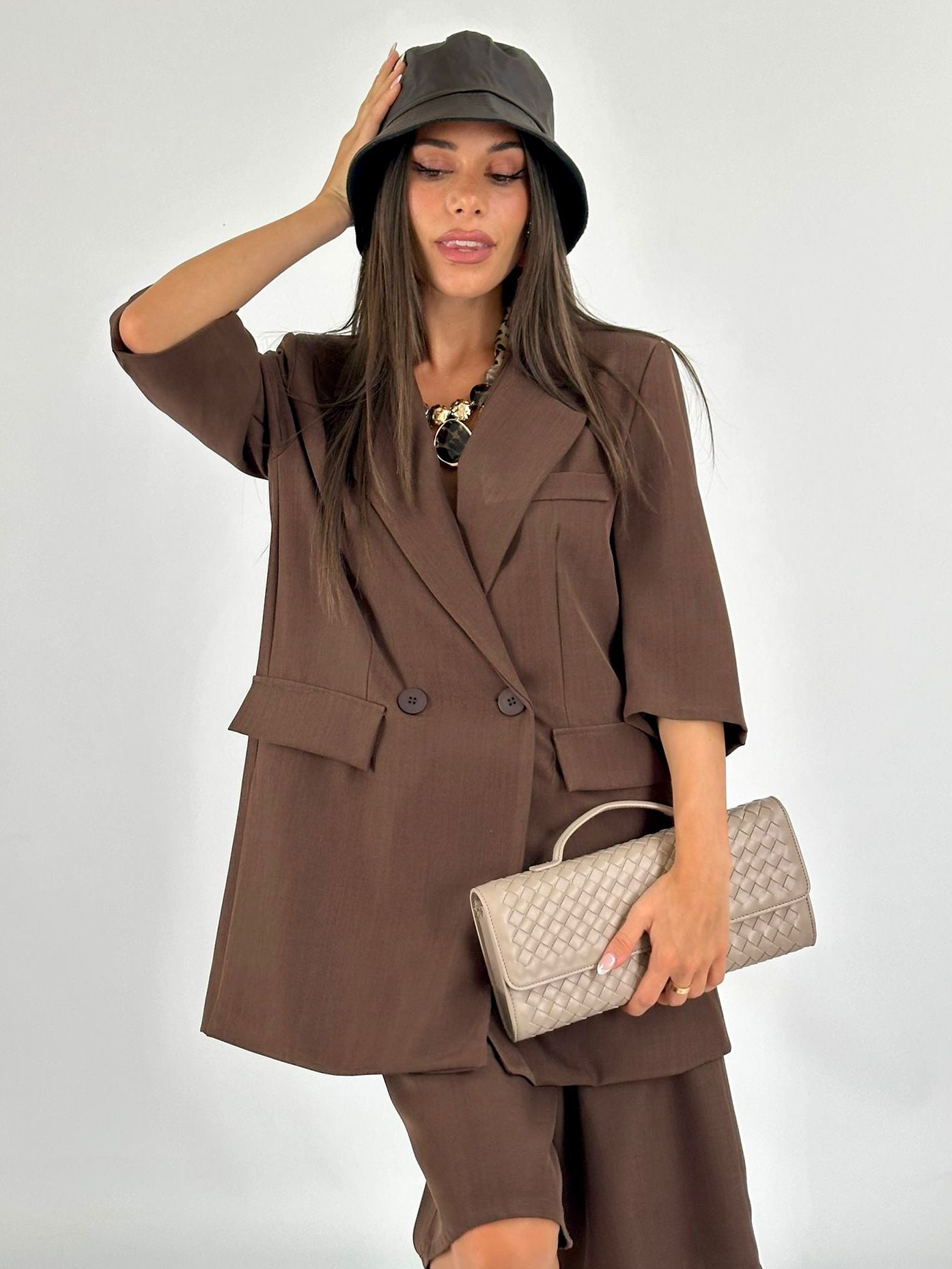 Completo giacca + bermuda moro