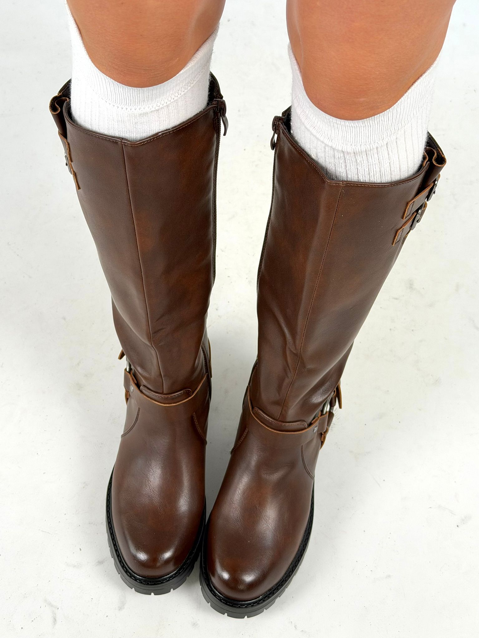 Stivale doppia fibbia moro